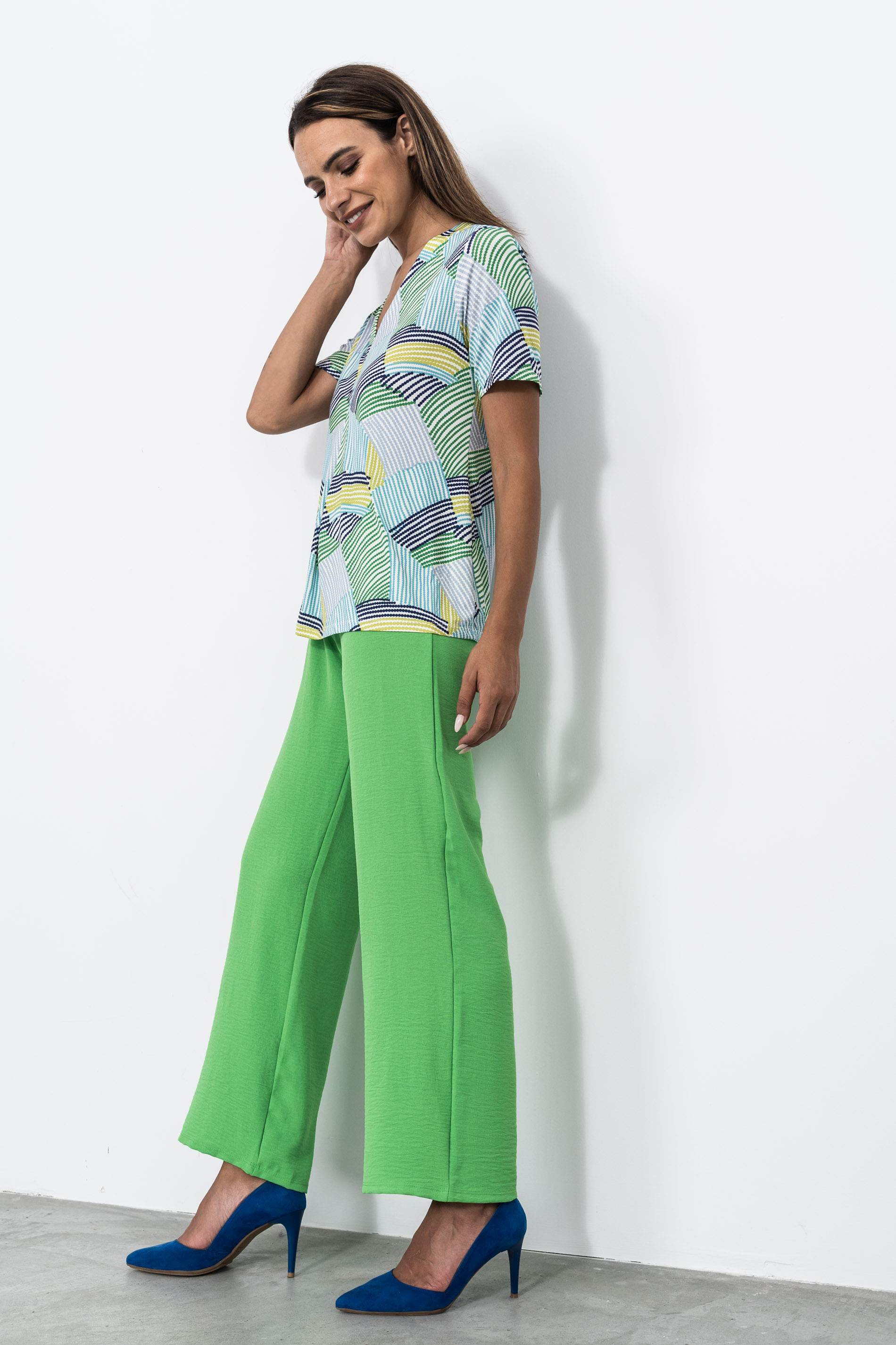 PANTALON FLUIDO COMA. VERDE