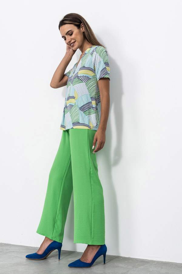 PANTALON FLUIDO COMA. VERDE