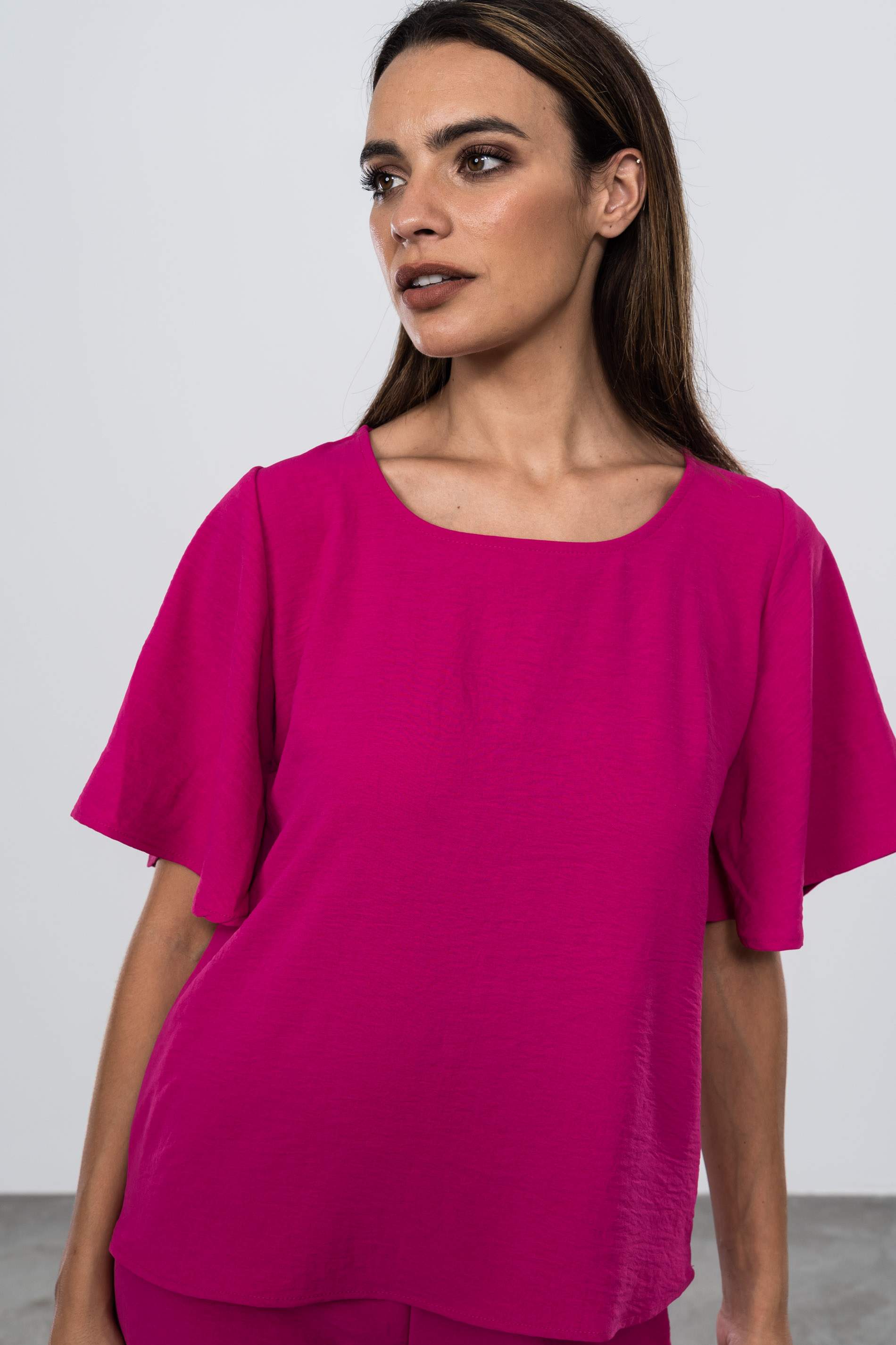 BLUSA MANGA CAPA  REDONDO BUGANVILLA.