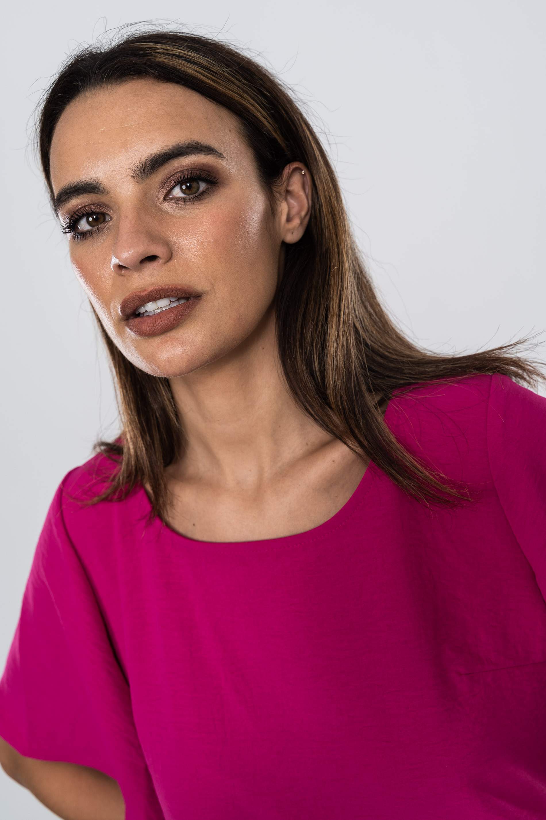 BLUSA MANGA CAPA REDONDO BUGANVILLA.