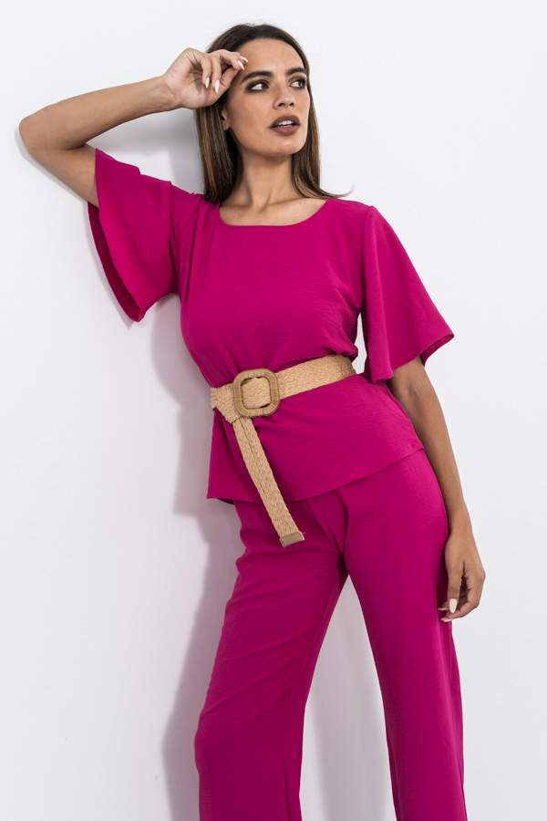 BLUSA MANGA CAPA REDONDO BUGANVILLA.