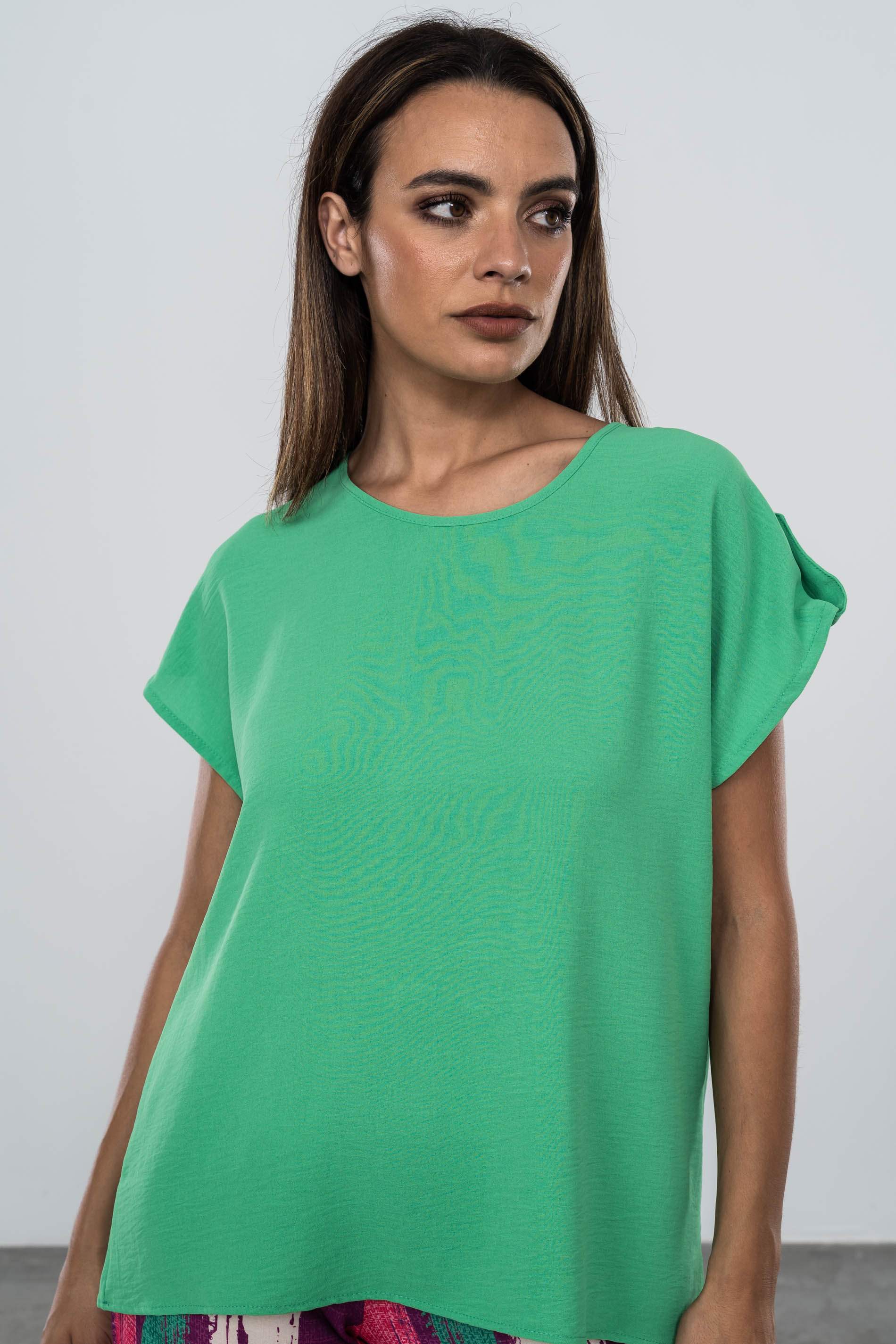 BLUSA MANGA DETALLE BOTON VERDE