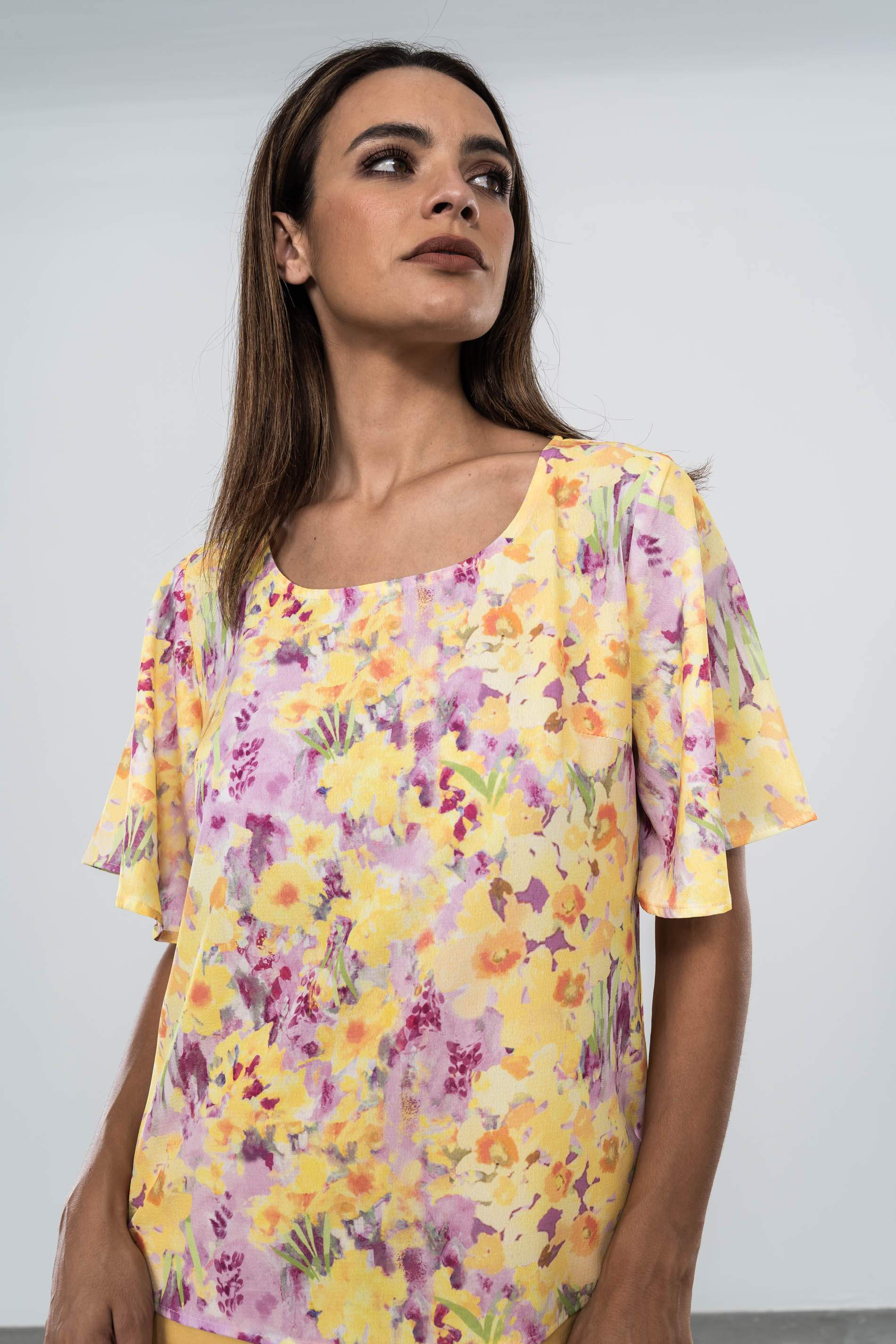 BLUSA MANGA CAPA FLORAL