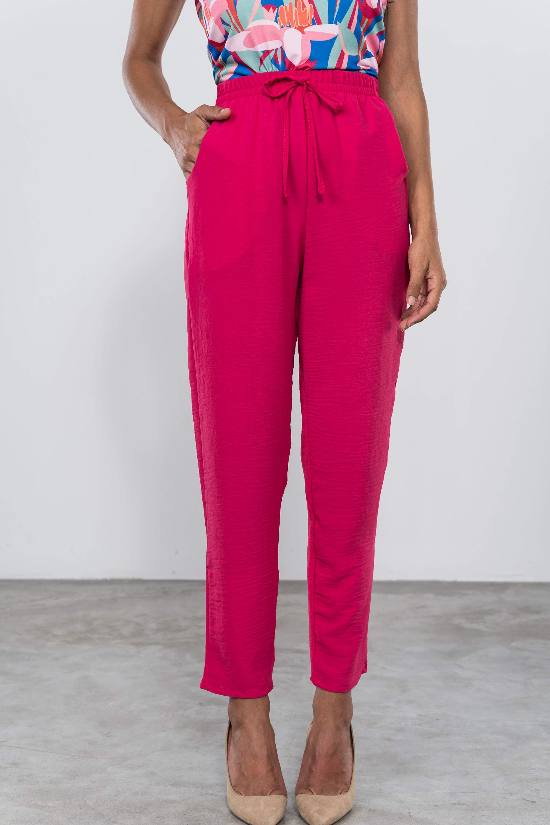 PANTALON HOLGADO BASICO FUCSIA
