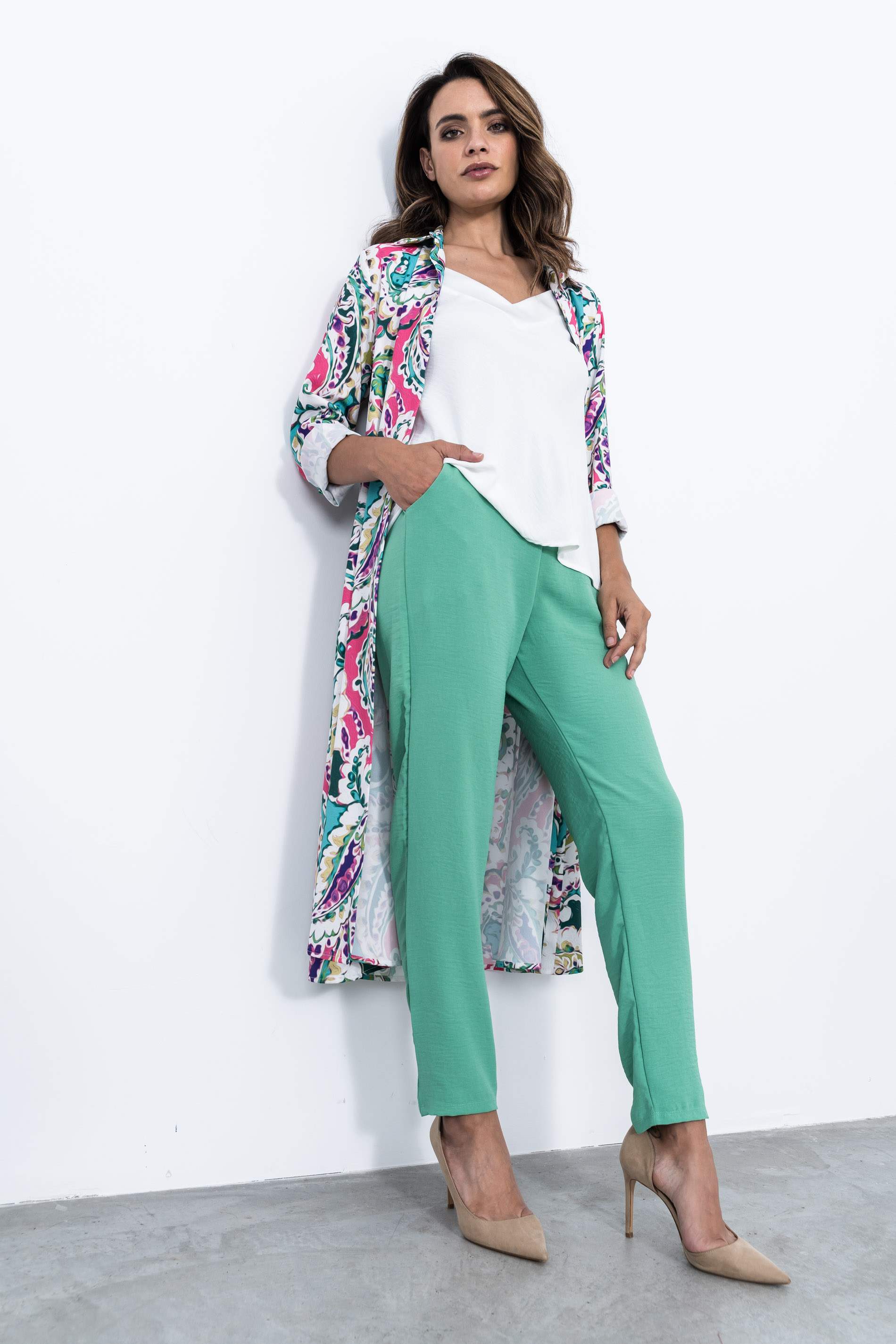 PANTALON HOLGADO BASICO MANZANA