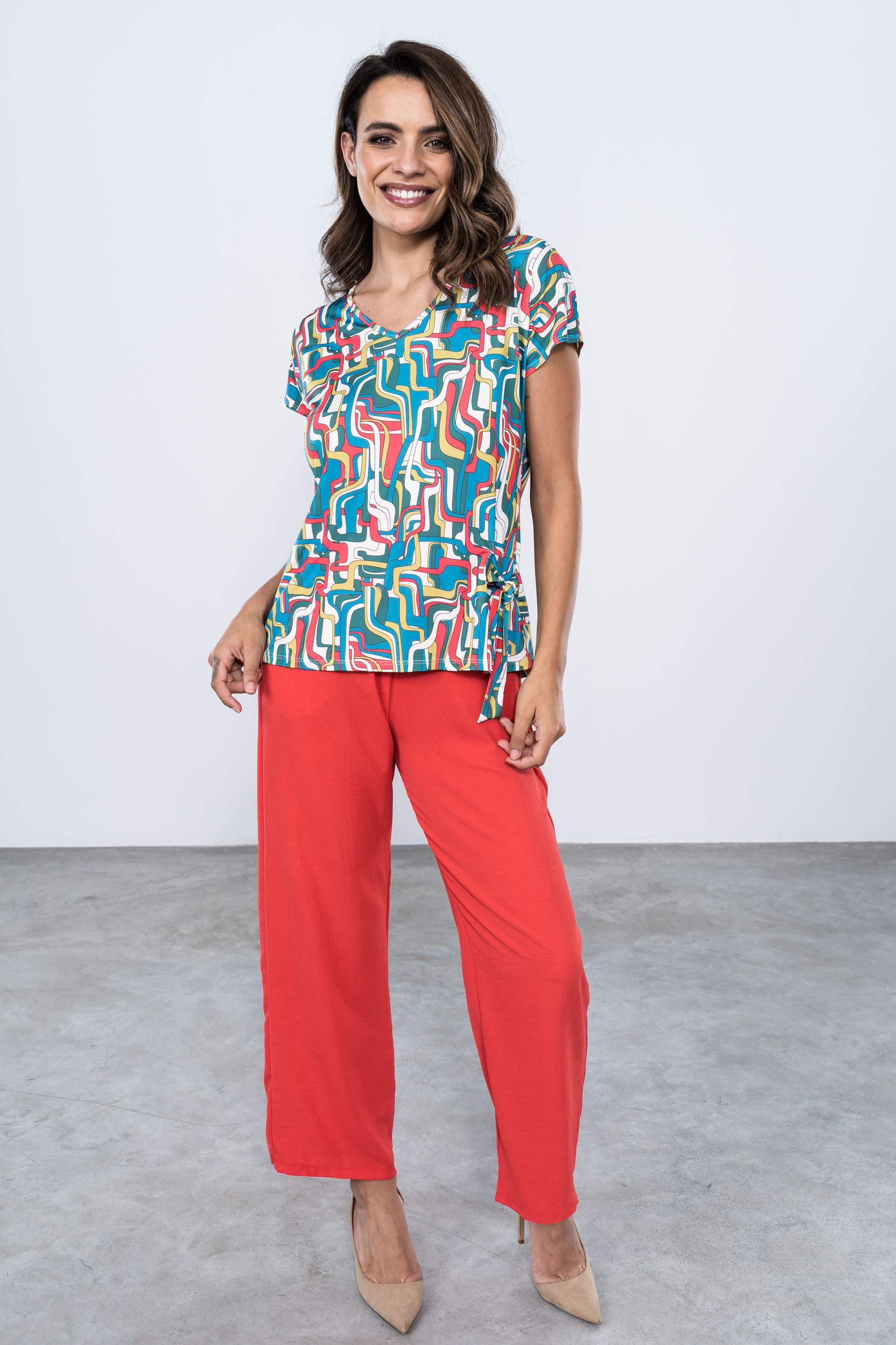 PANTALON HOLGADO RECTO CORAL