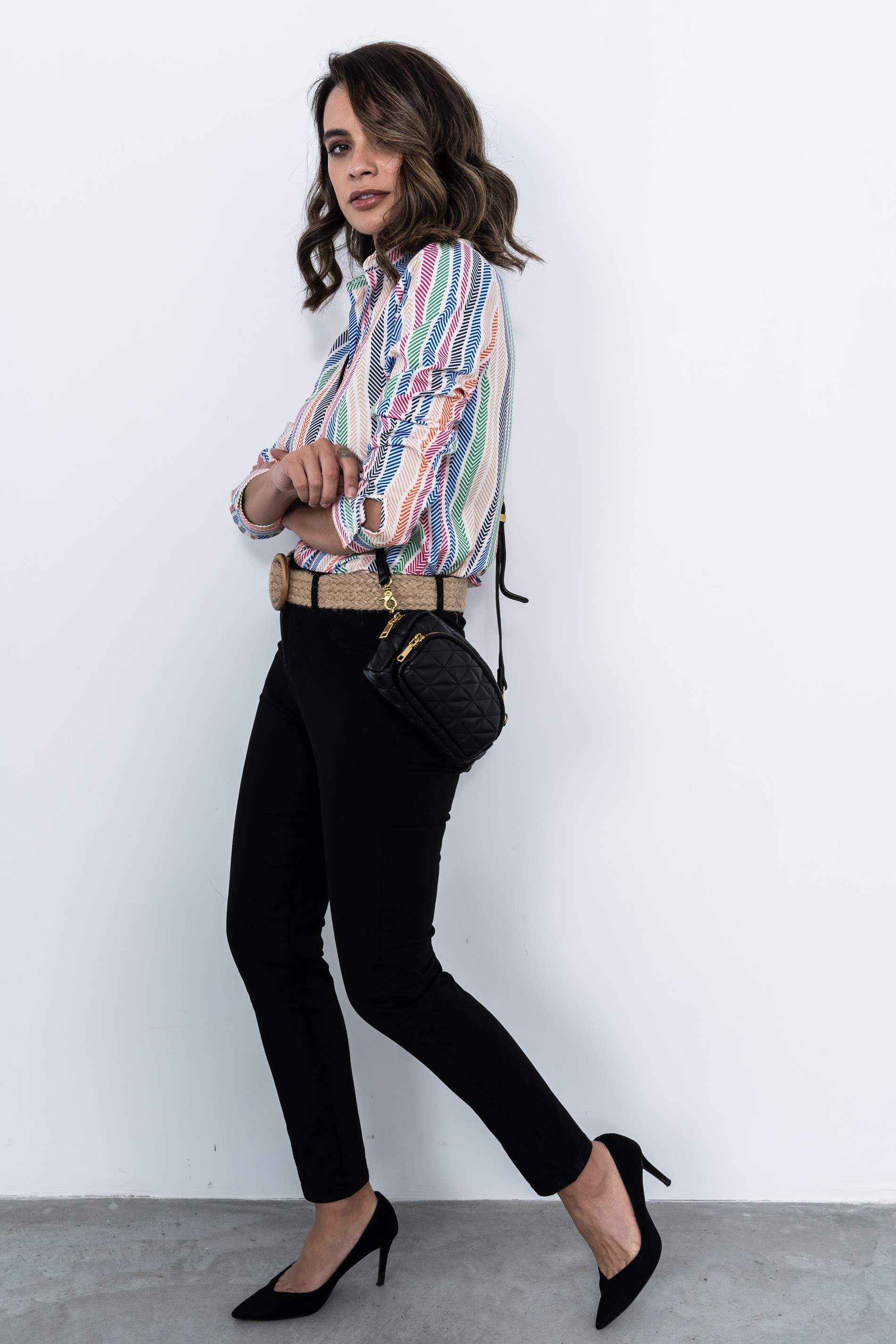 PANTALON 5 BOLSILLOS TOBILLERO NEGRO