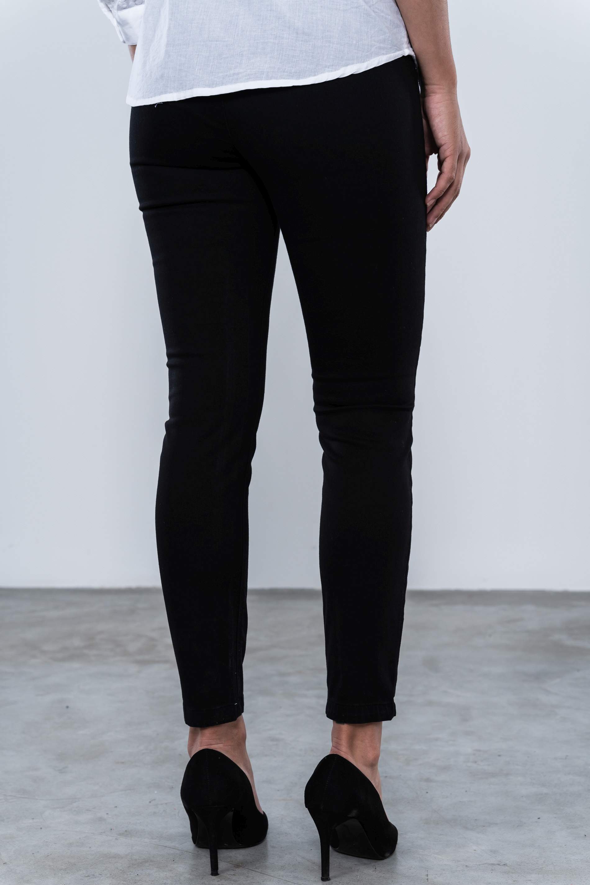 PANTALÓN SATEN GOMA CINTURA NEGRO