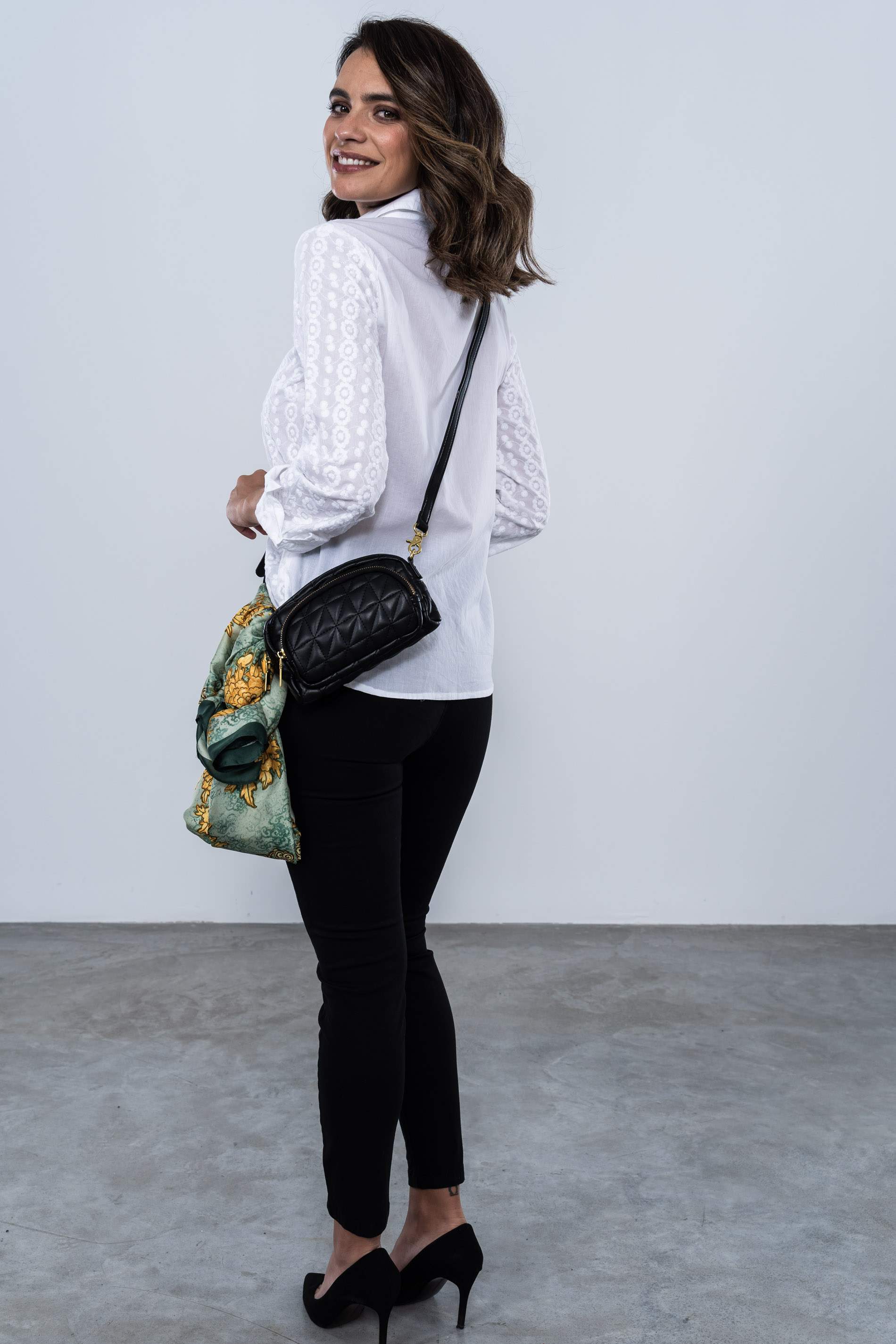 PANTALÓN SATEN GOMA CINTURA NEGRO