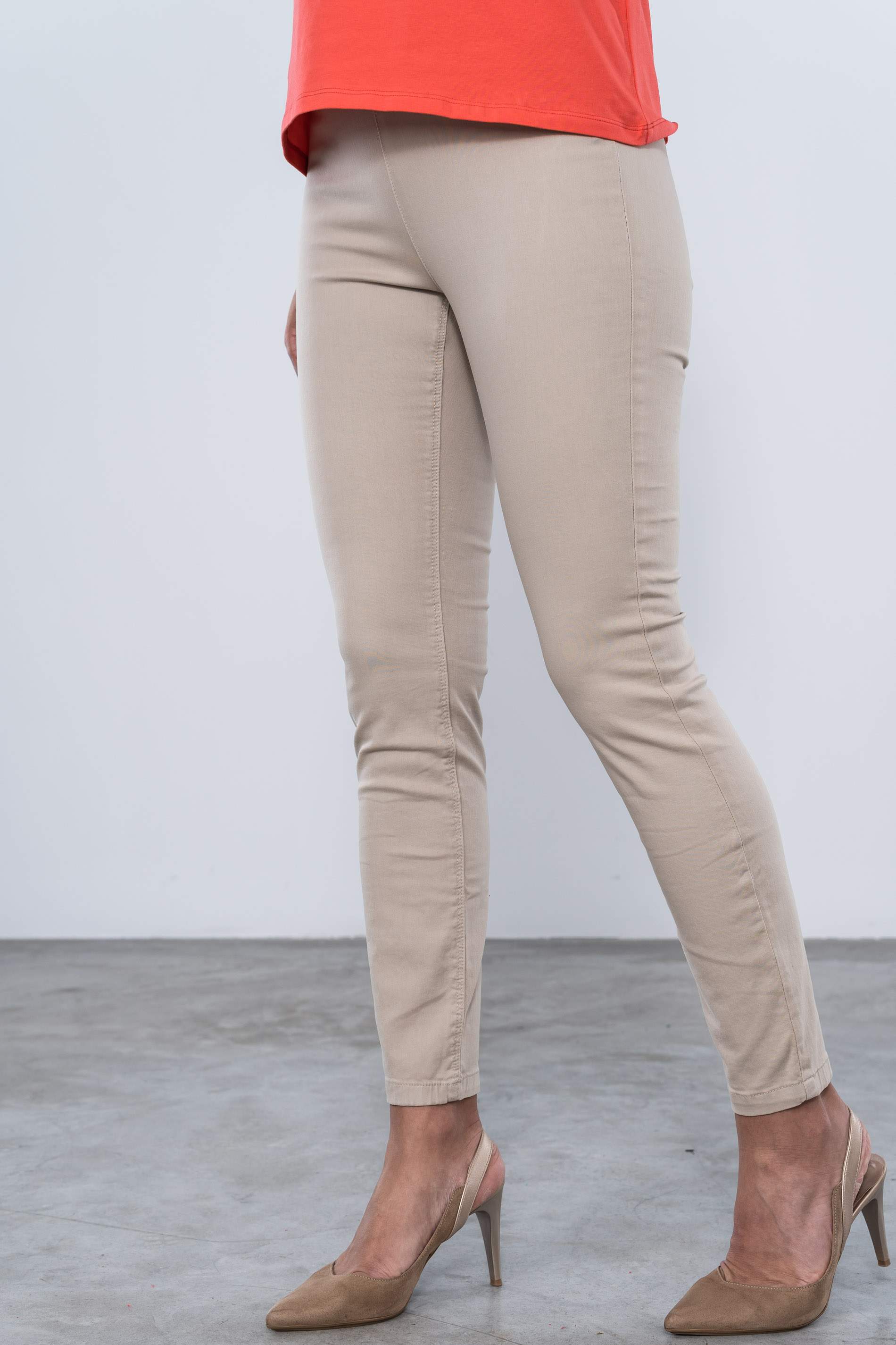 PANTALÓN SATEN GOMA CINTURA PIEDRA