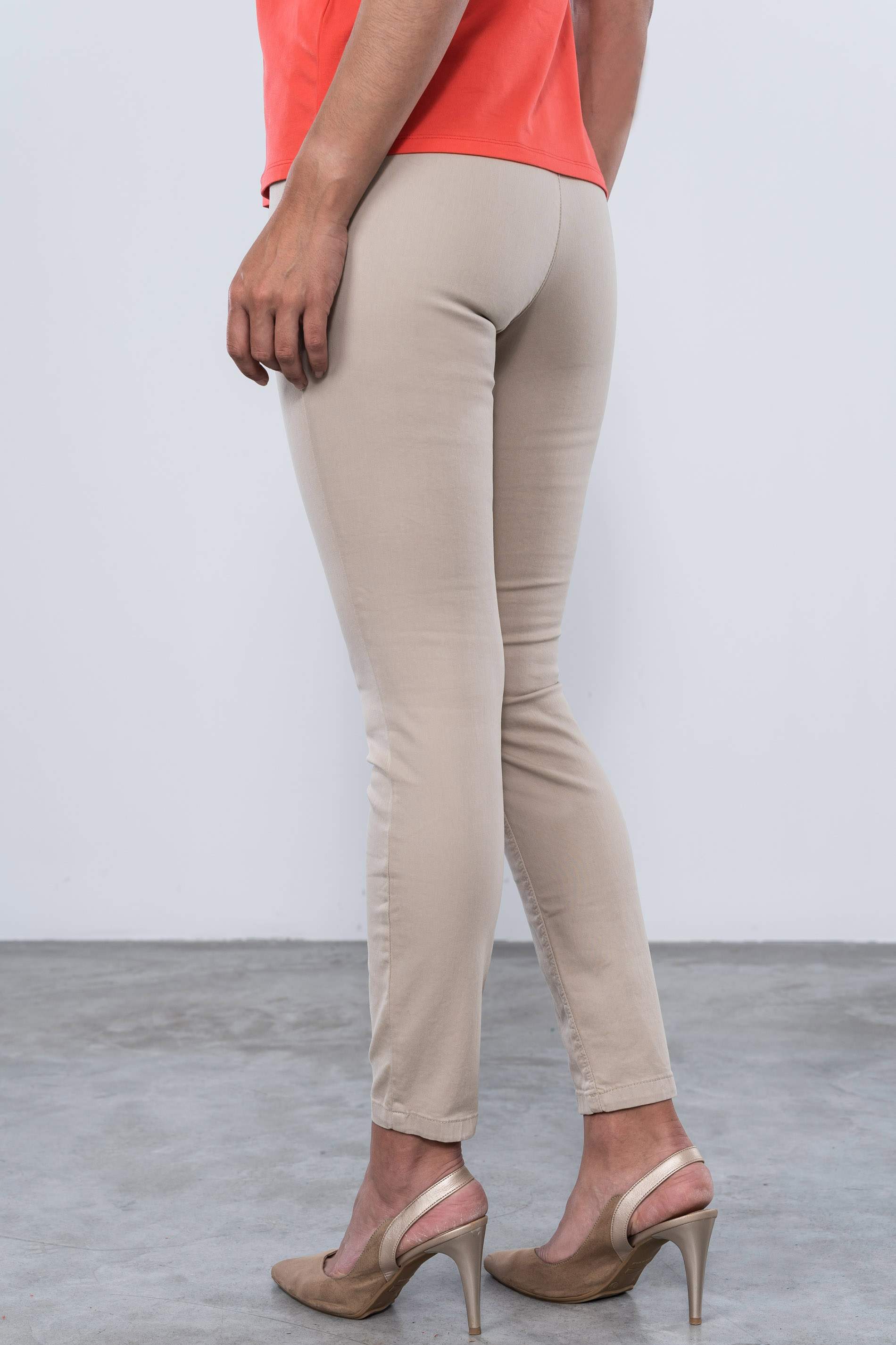 PANTALÓN SATEN GOMA CINTURA PIEDRA