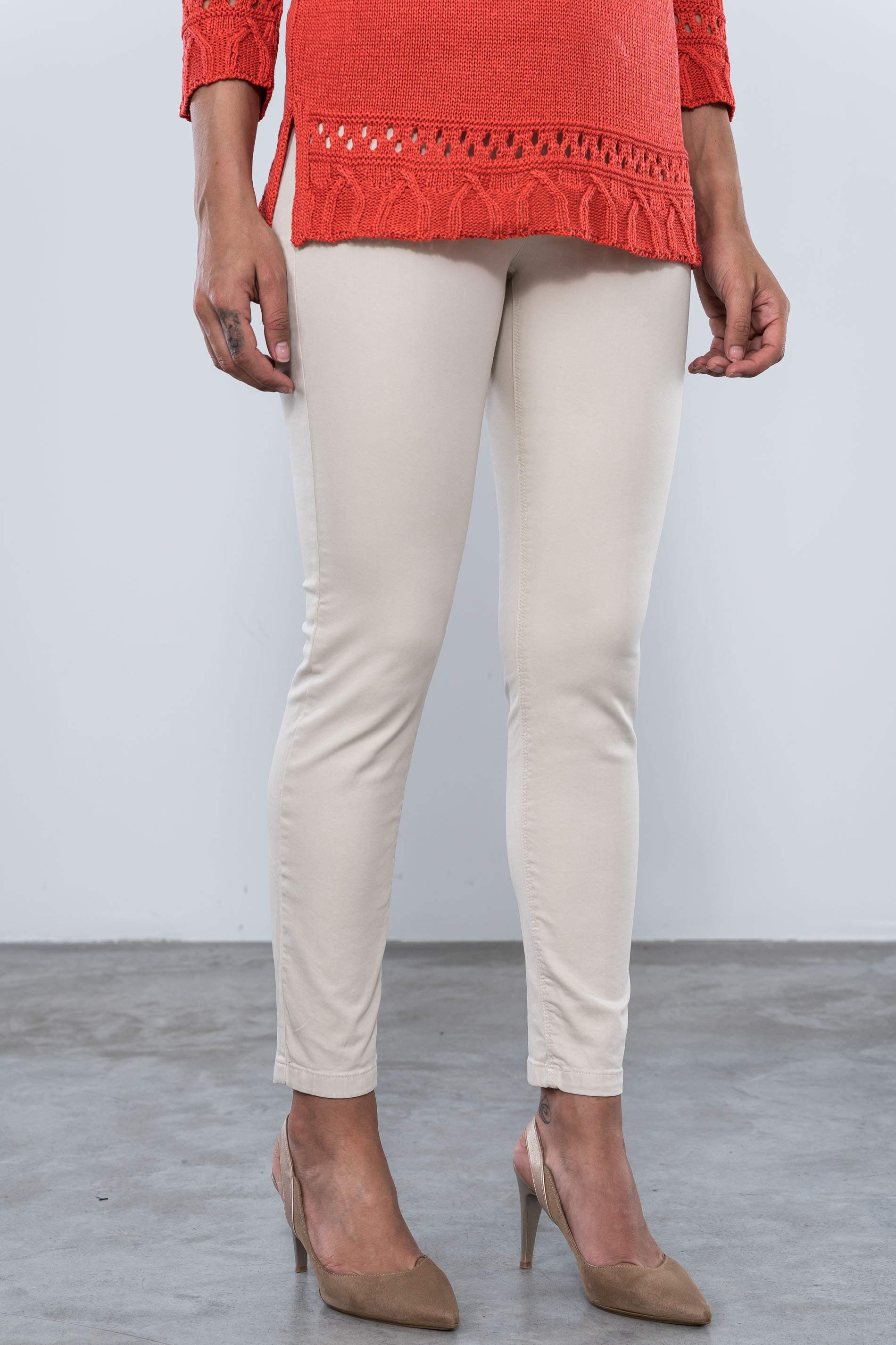 PANTALÓN SATEN GOMA CINTURA NATURAL