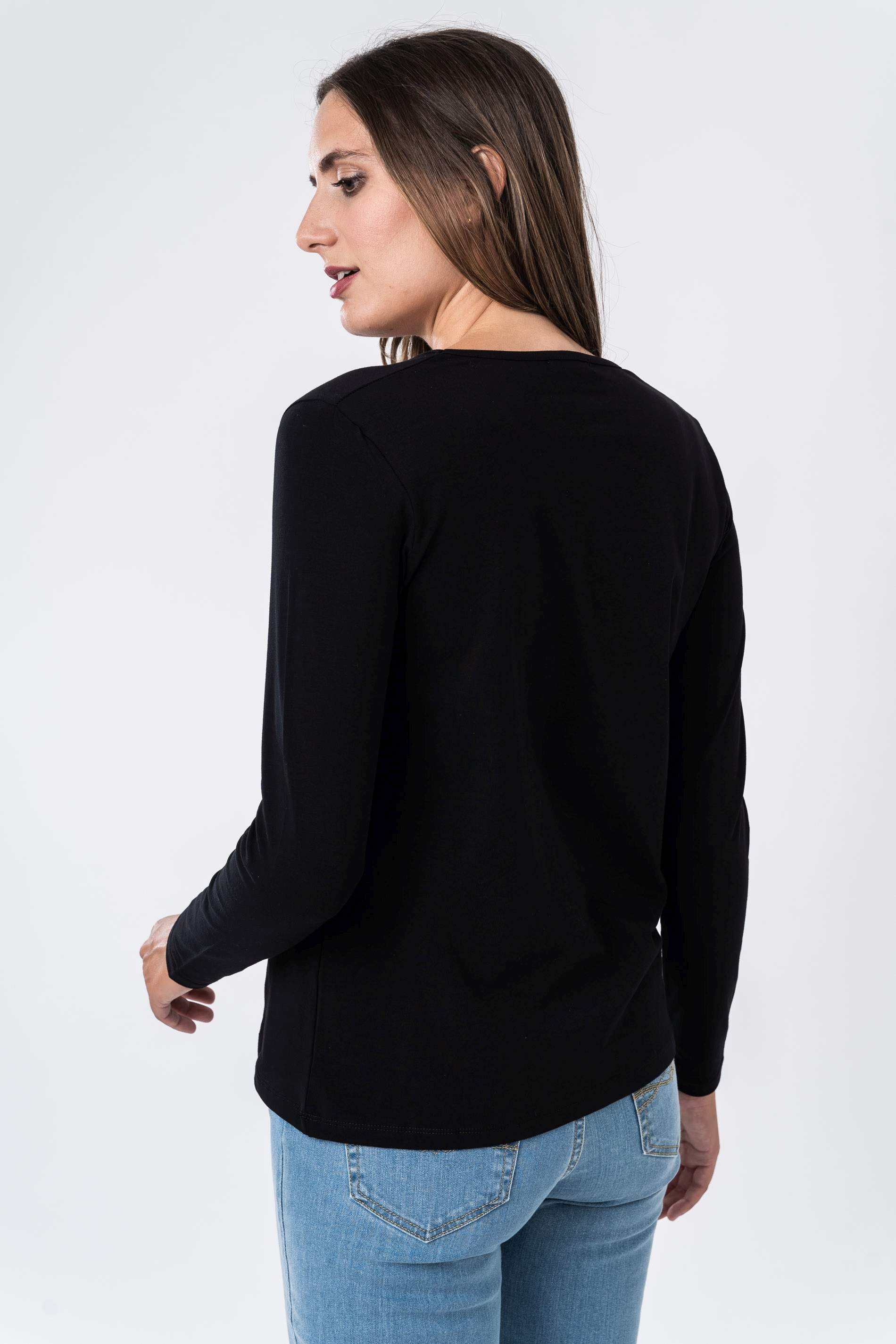 CAMISETA BORDADA LIBELULAS NEGRO
