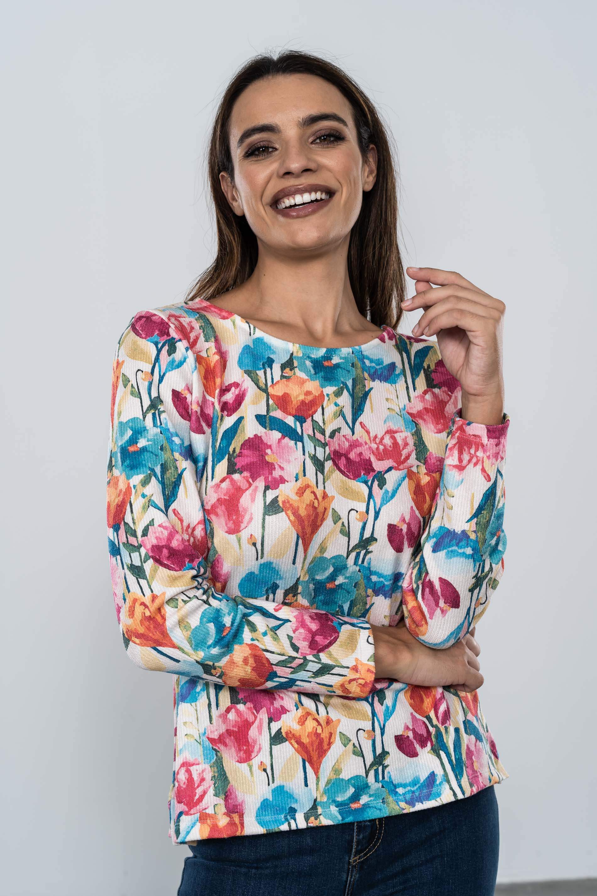 JERSEY ESTAMPADO TULIPANES