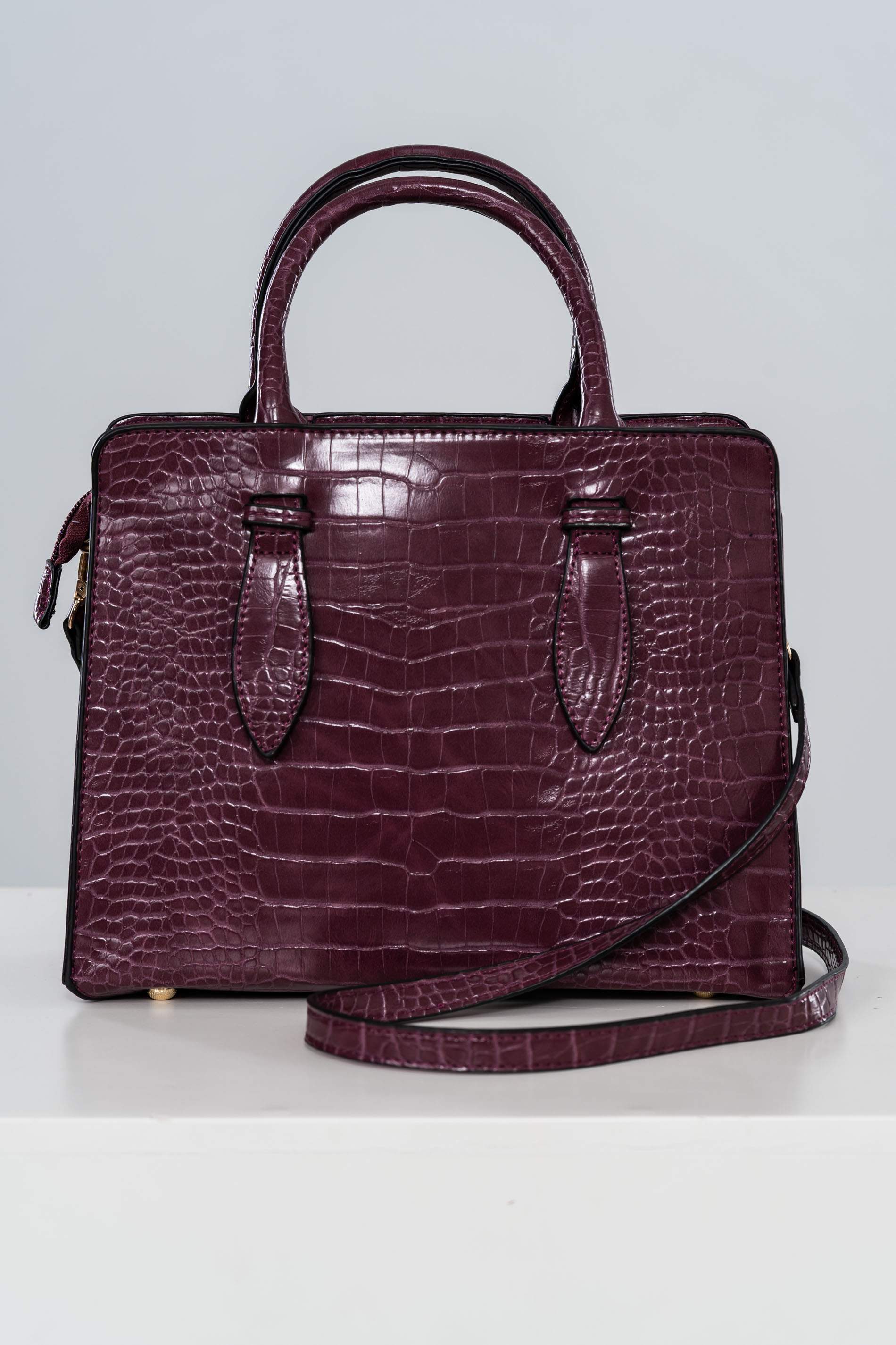 BOLSO TOTE EFECTO COCO PURPURA