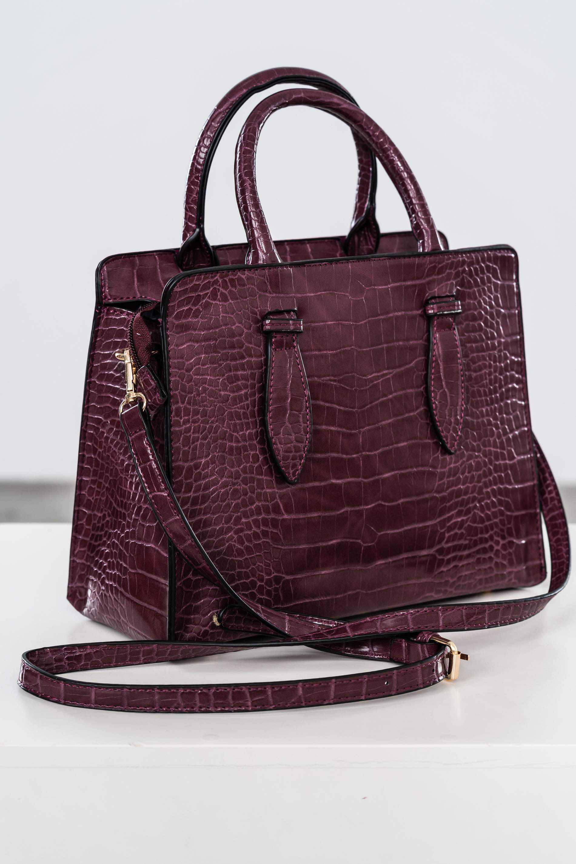 BOLSO TOTE EFECTO COCO PURPURA