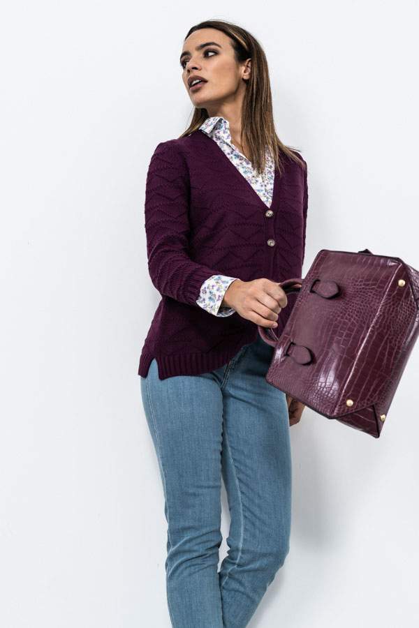 BOLSO TOTE EFECTO COCO PURPURA