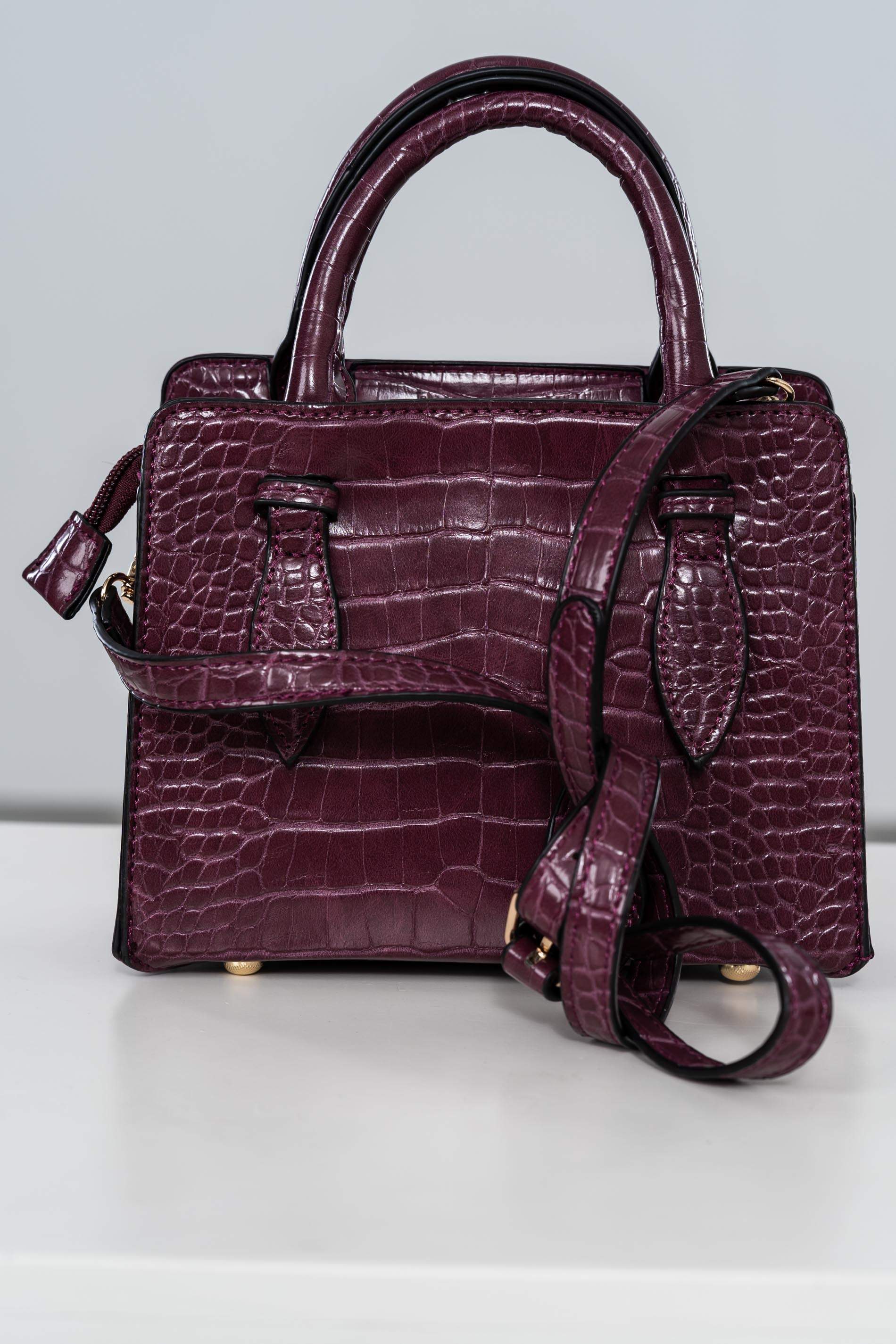 BOLSO TOTE MINI EFECTO COCO PURPURA