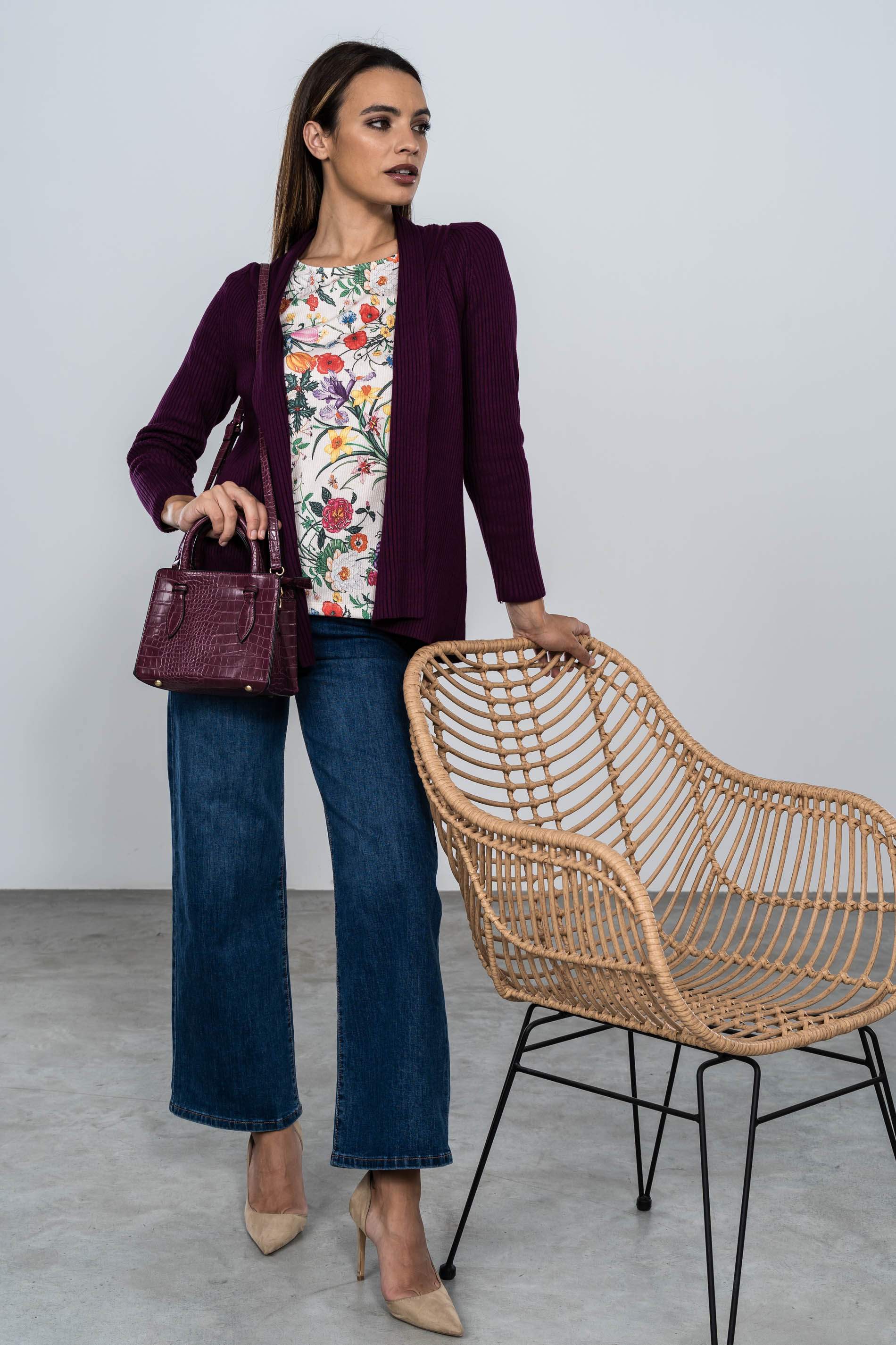 BOLSO TOTE MINI EFECTO COCO PURPURA