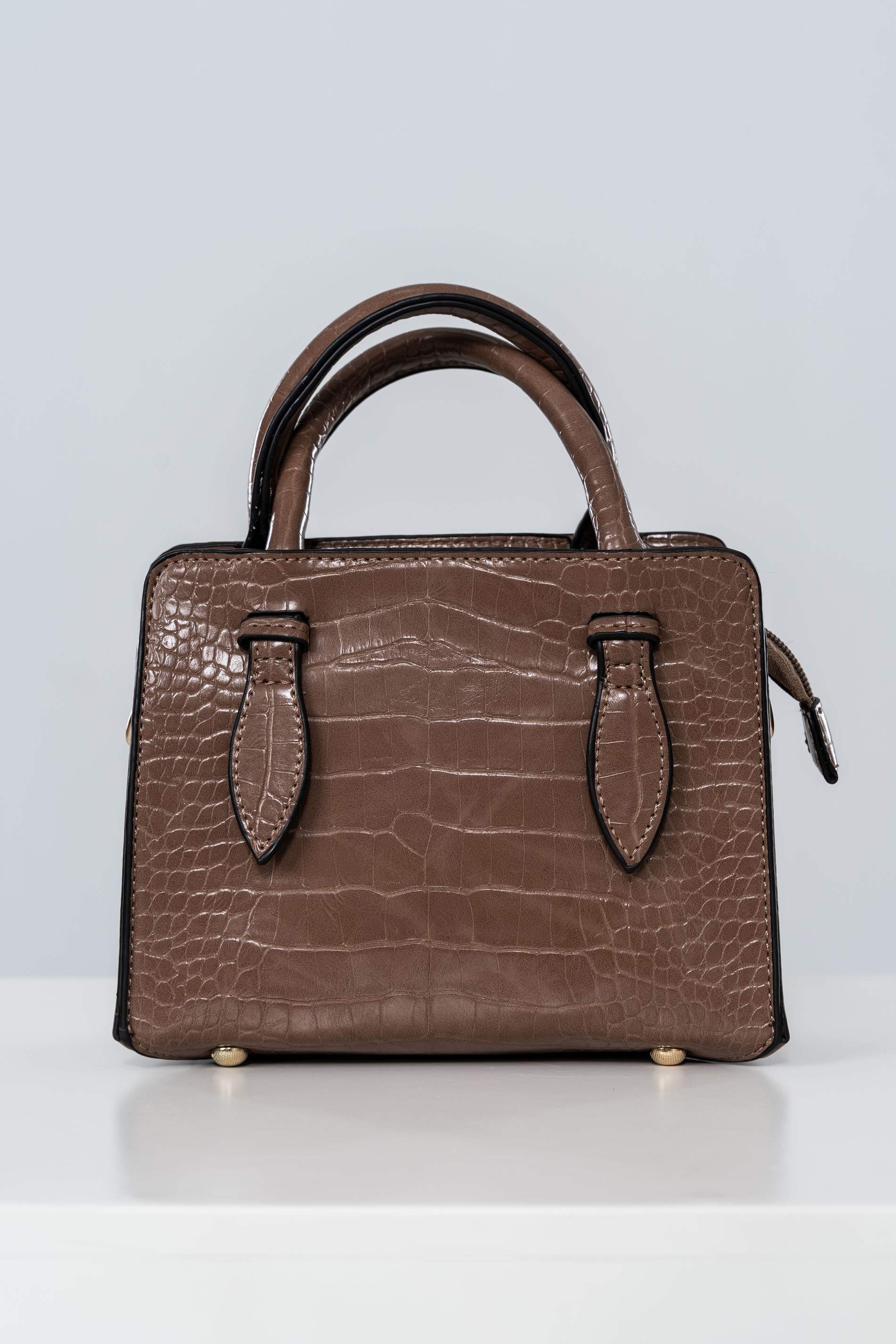 BOLSO TOTE MINI EFECTO COCO MARRON