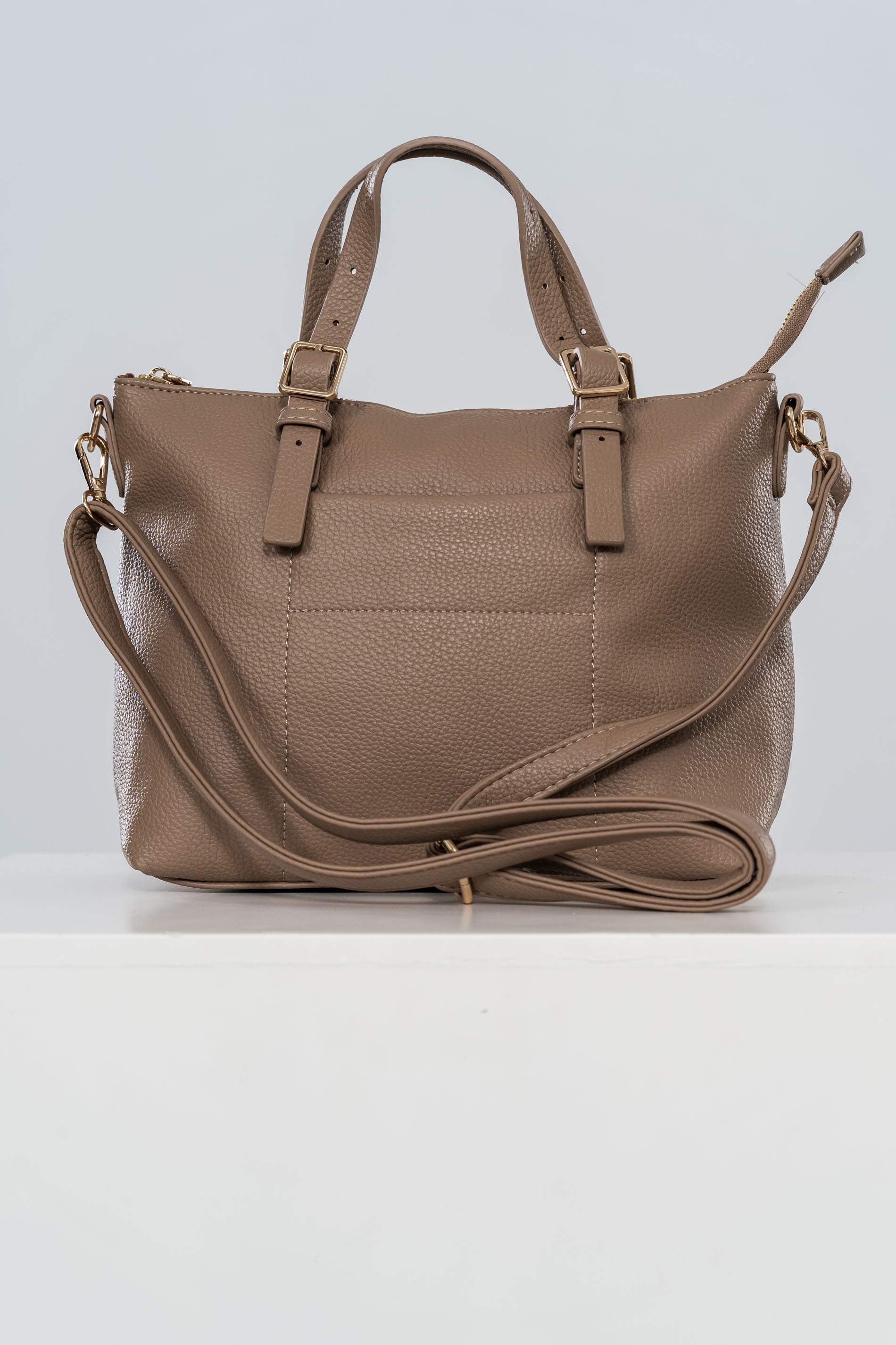 BOLSO TOTE HEBILLA TAUPE