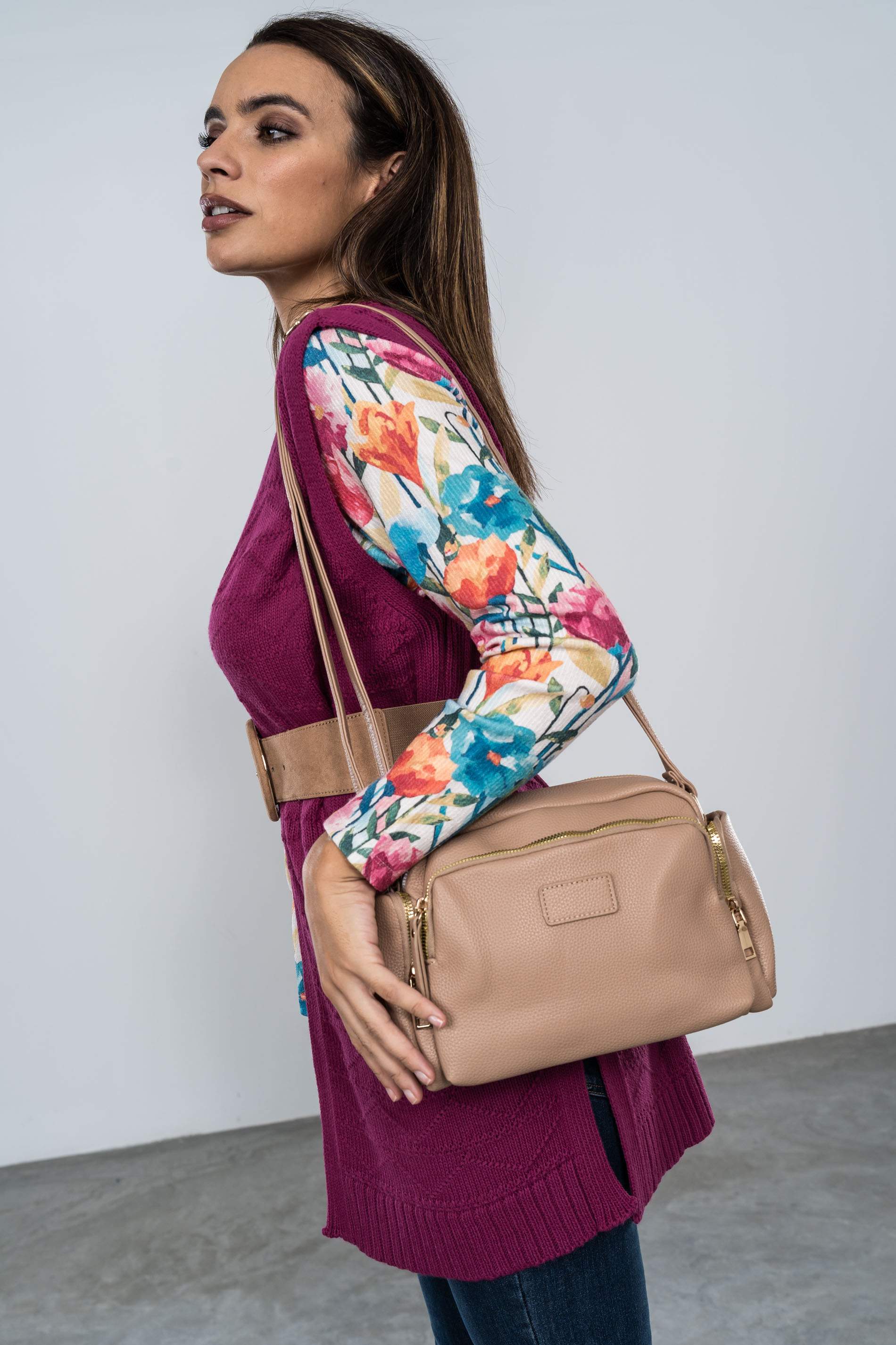 BANDOLERA BOLSILLOS BEIGE