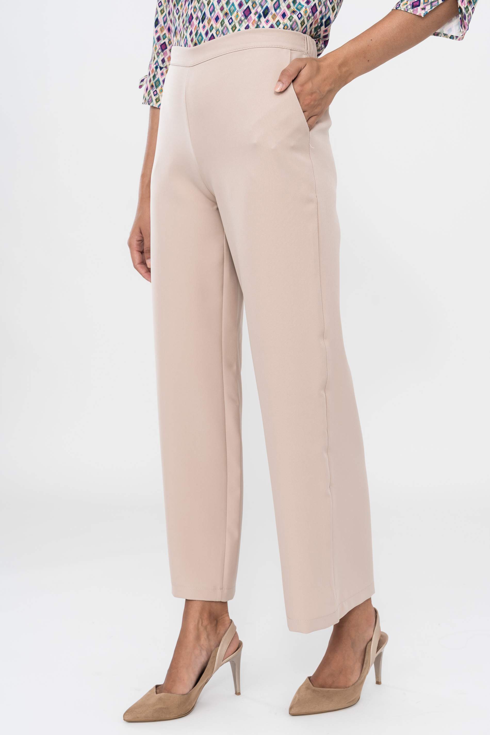 PANTALON ANCHO VESTIR BEIGE