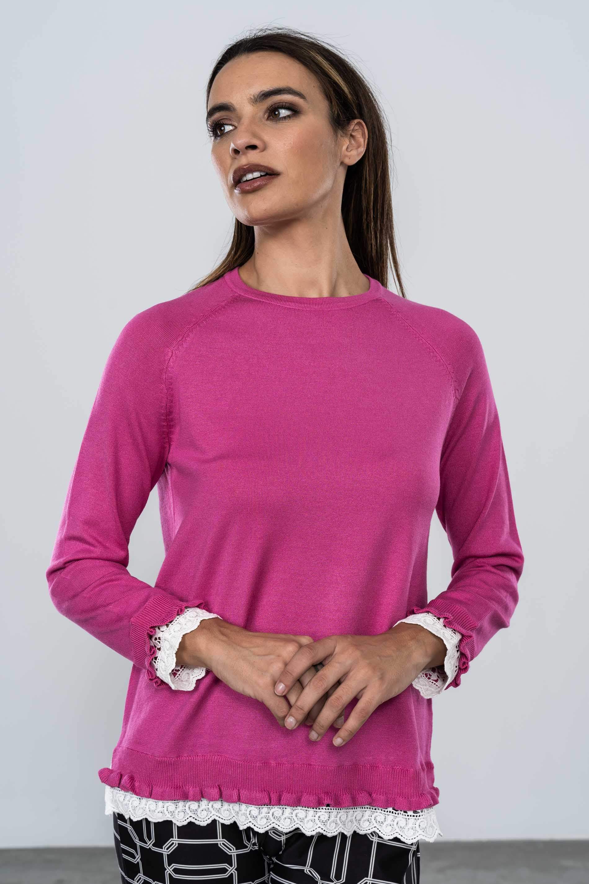 JERSEY DETALLE BLONDA FUCSIA