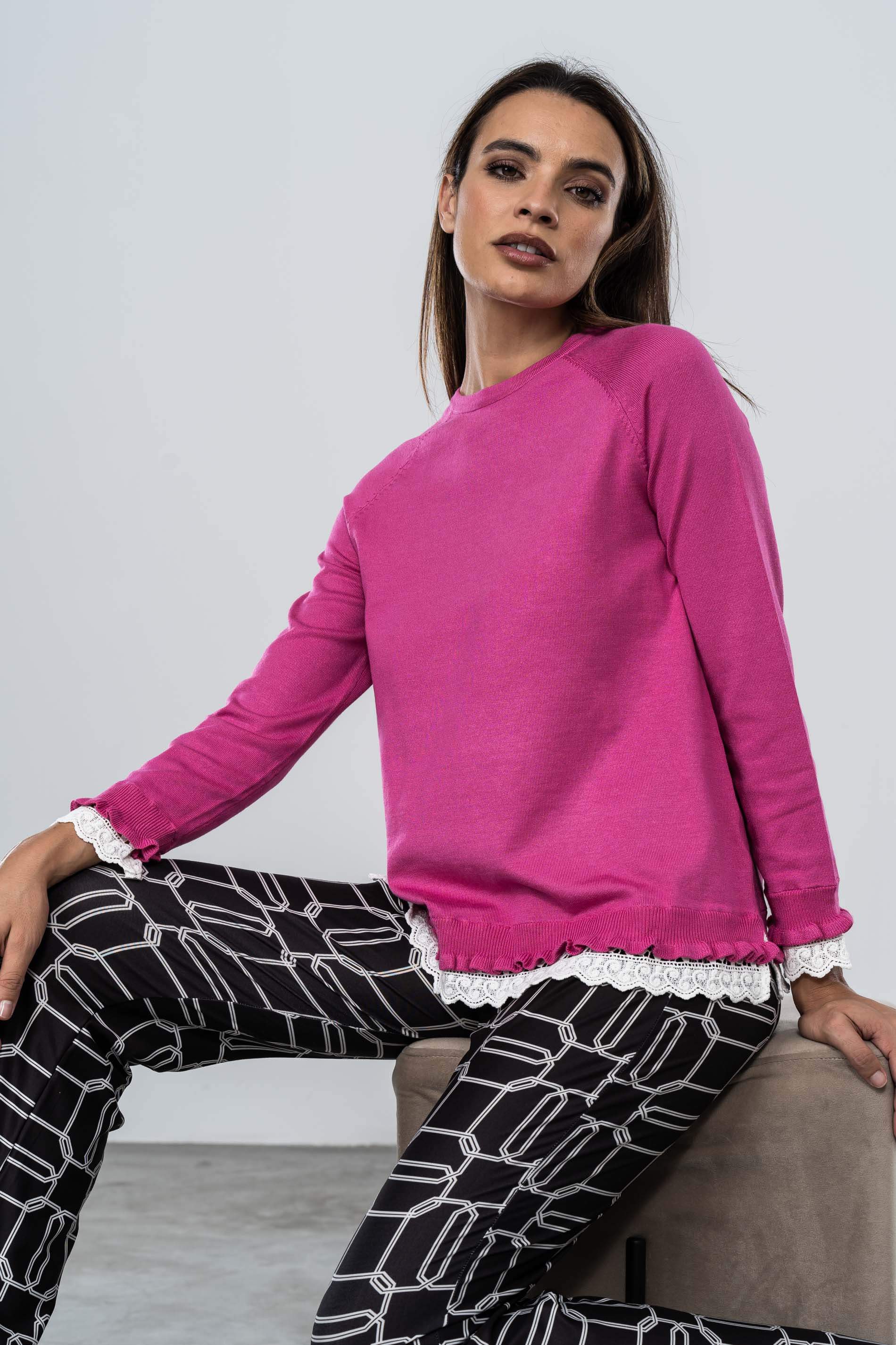 JERSEY DETALLE BLONDA FUCSIA