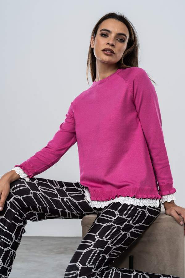 JERSEY DETALLE BLONDA FUCSIA