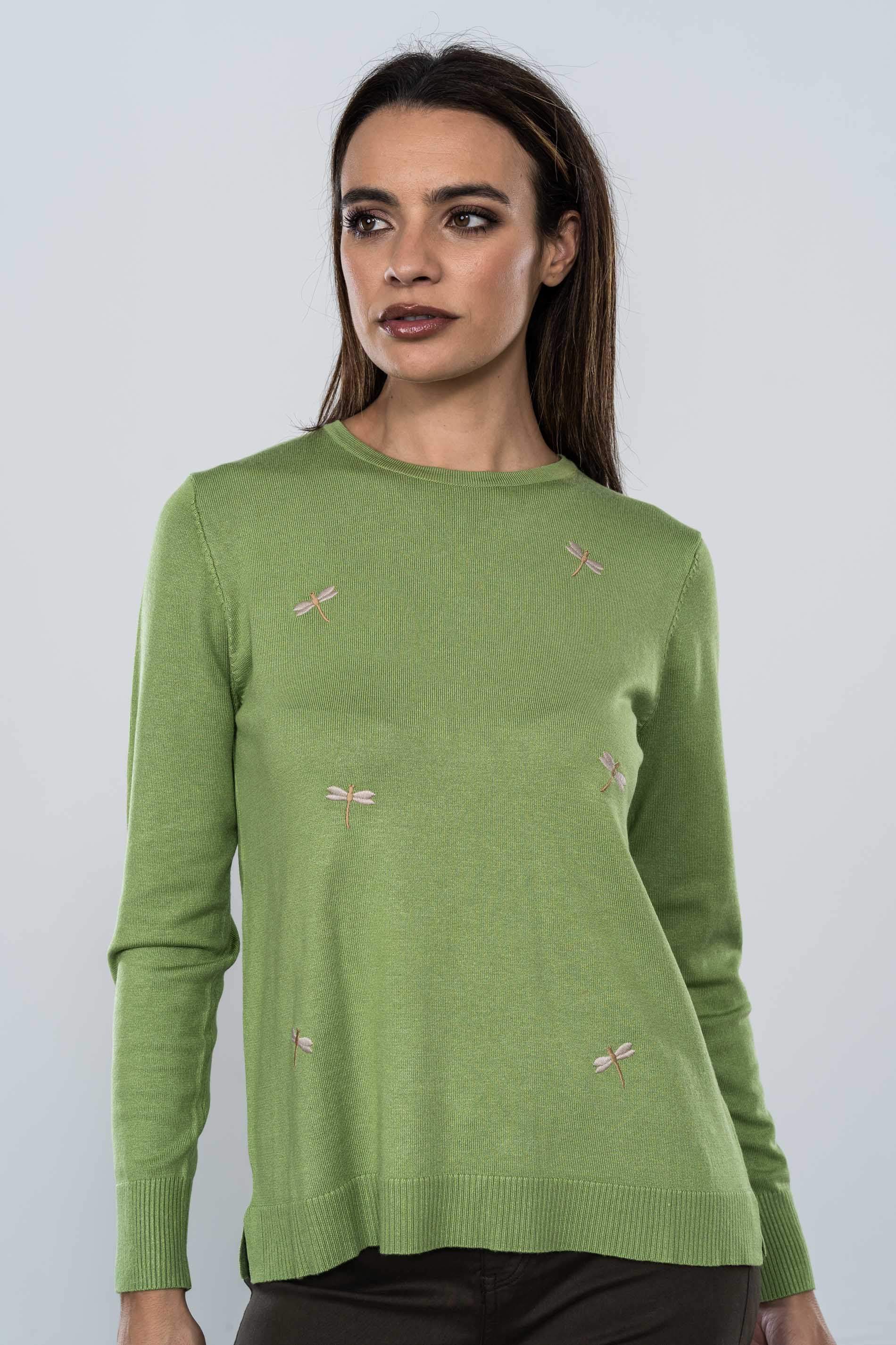 JERSEY BORDADO LIBELULAS CORAL