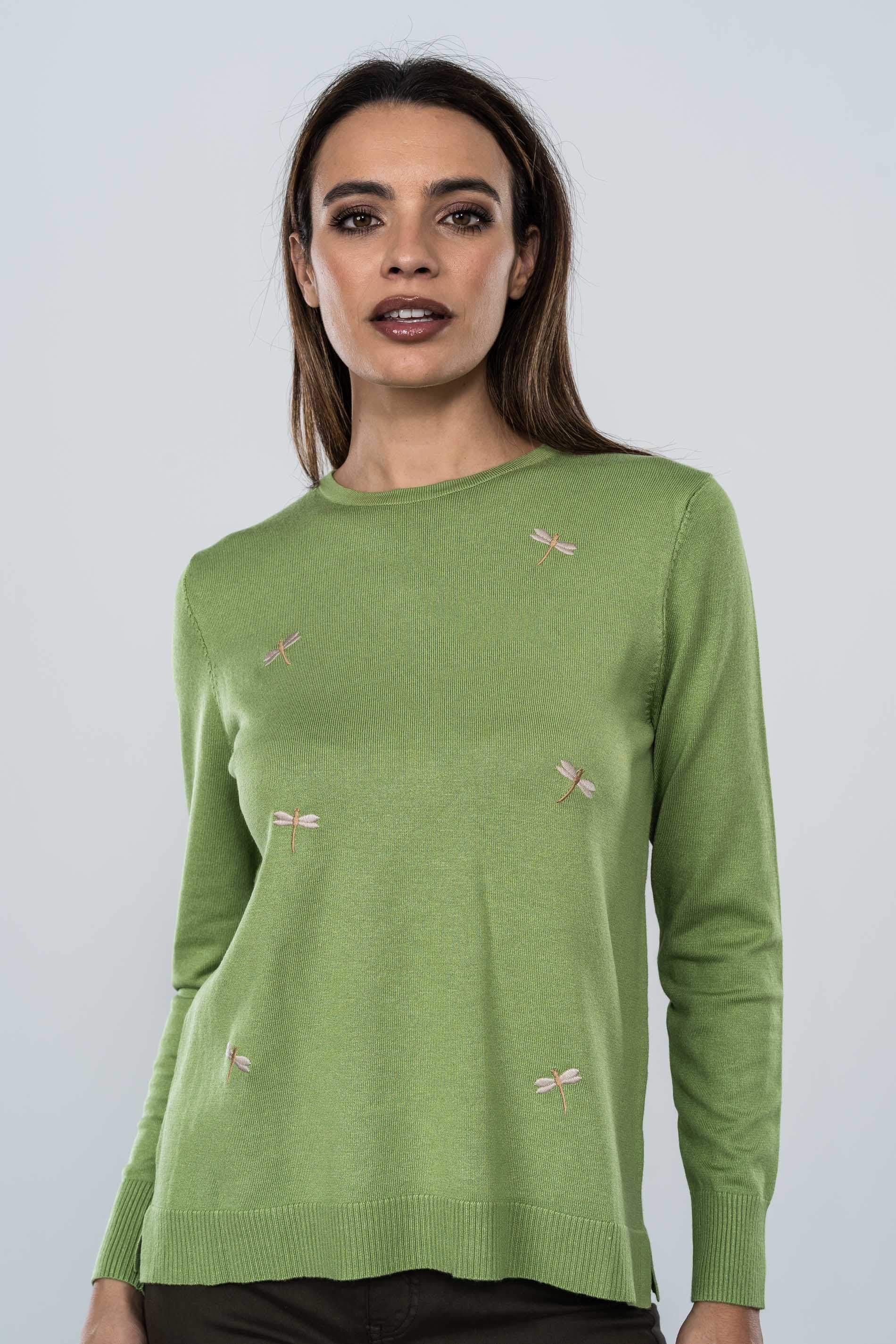 JERSEY BORDADO LIBELULAS CORAL