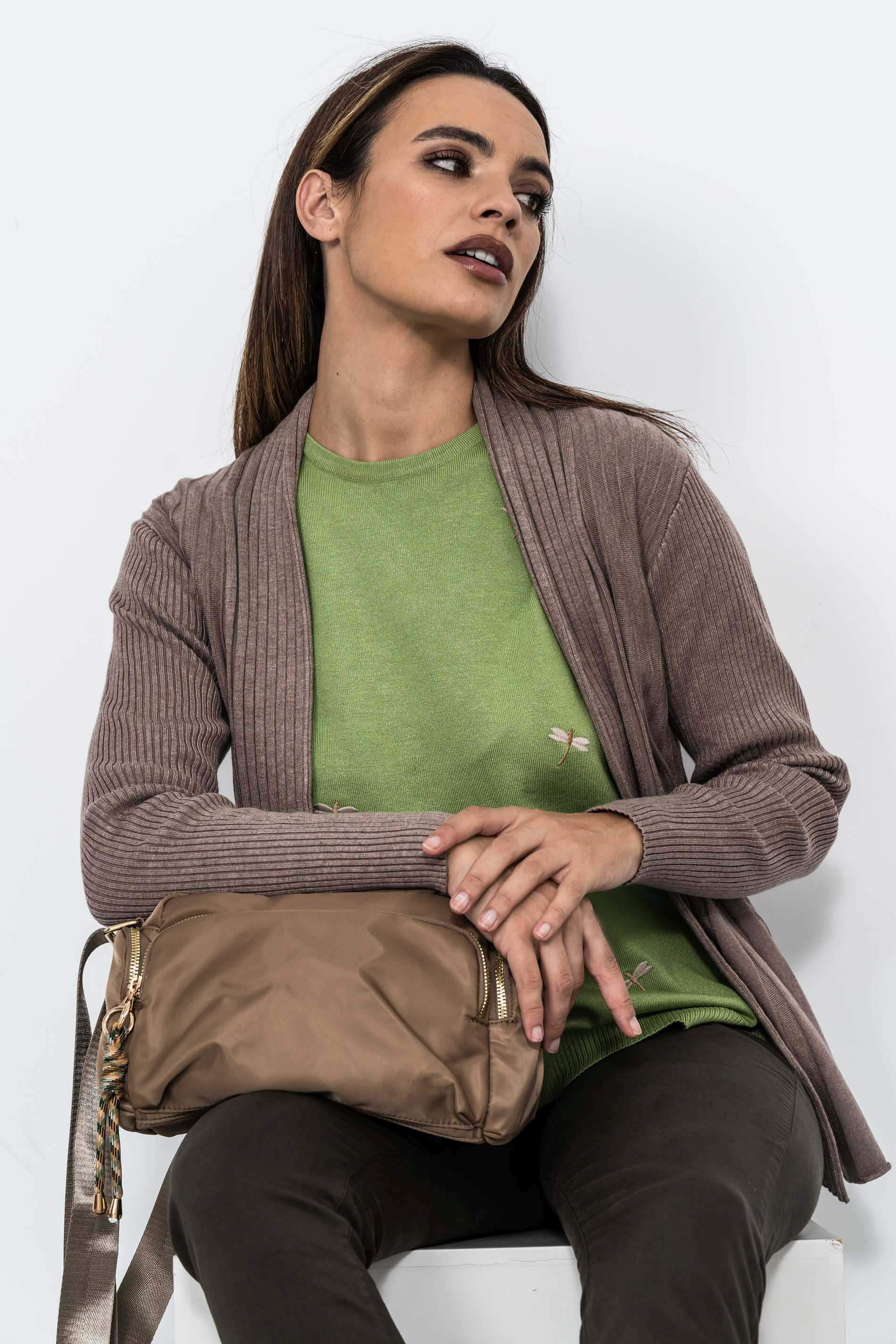 CARDIGAN CANALE DIBUJO TAUPE