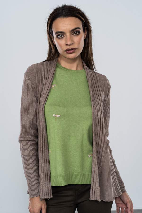 CARDIGAN CANALE DIBUJO TAUPE