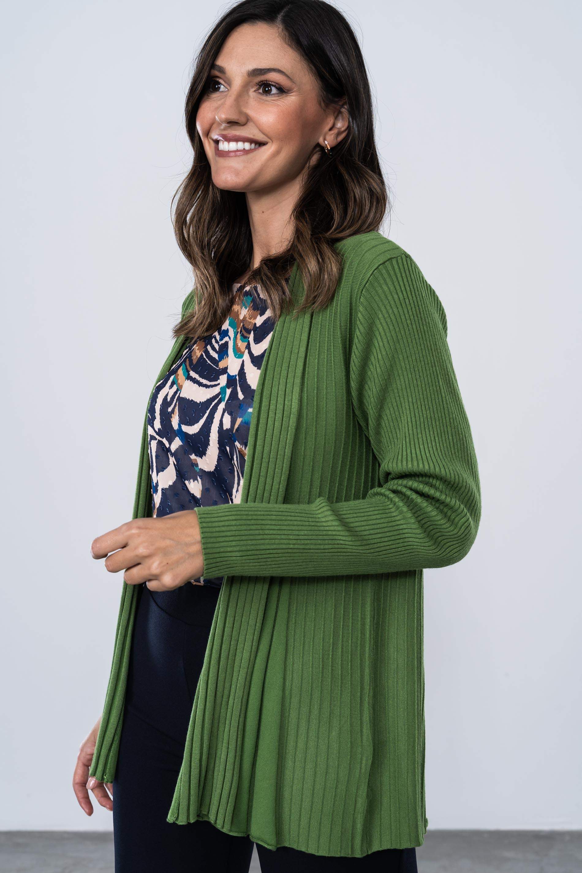 CARDIGAN CANALE DIBUJO OLIVA