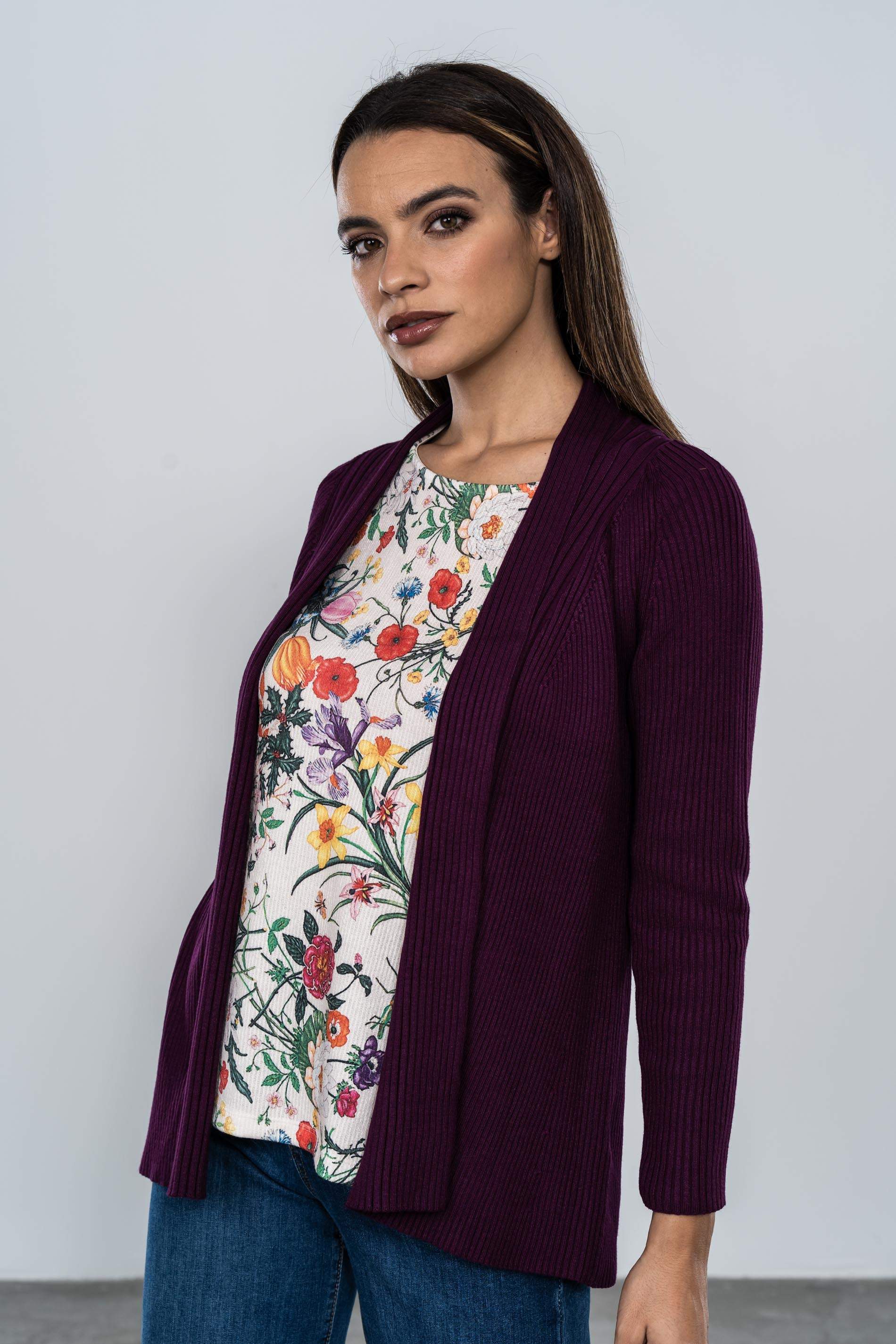 CARDIGAN CANALE BERENJENA