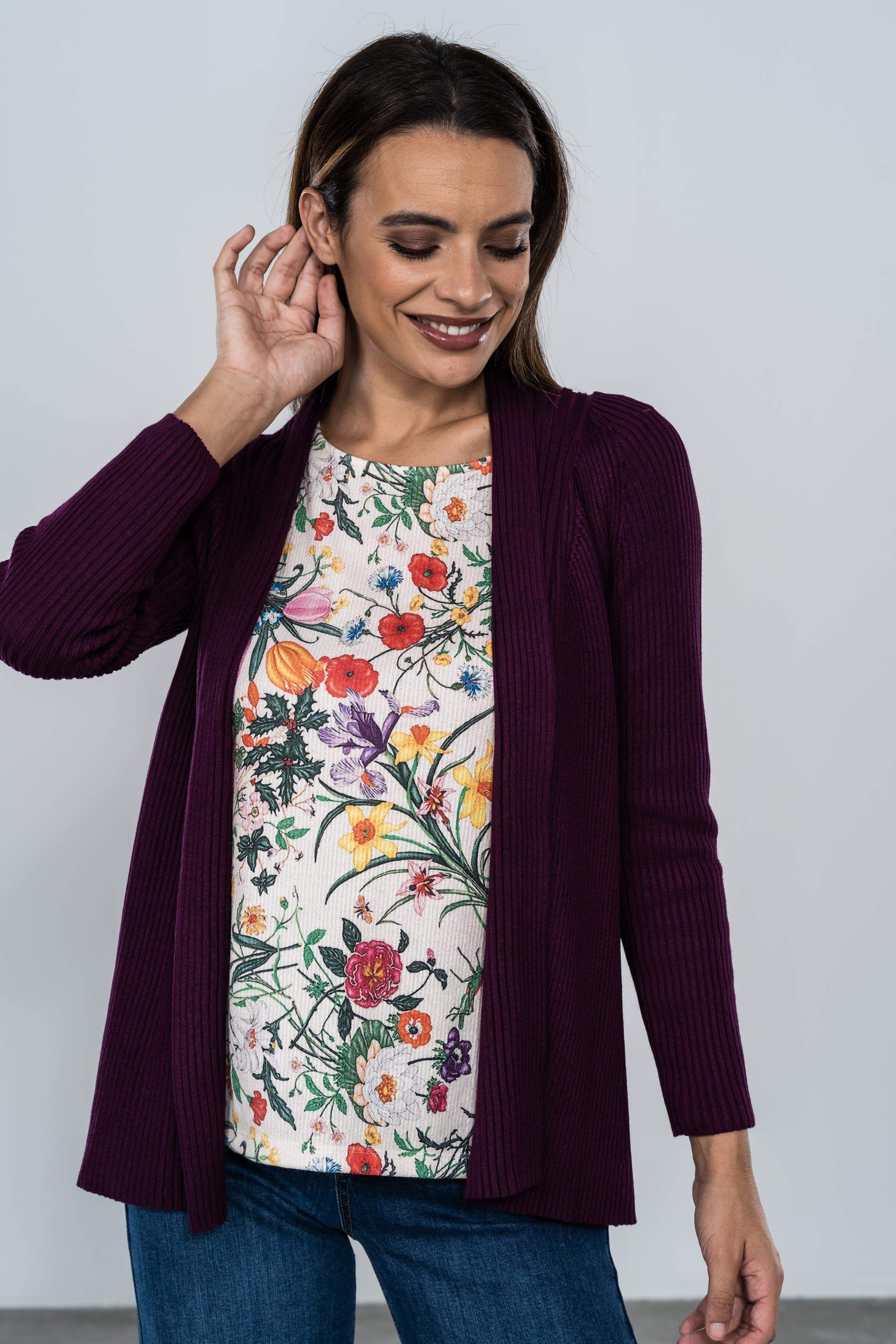 CARDIGAN CANALE BERENJENA