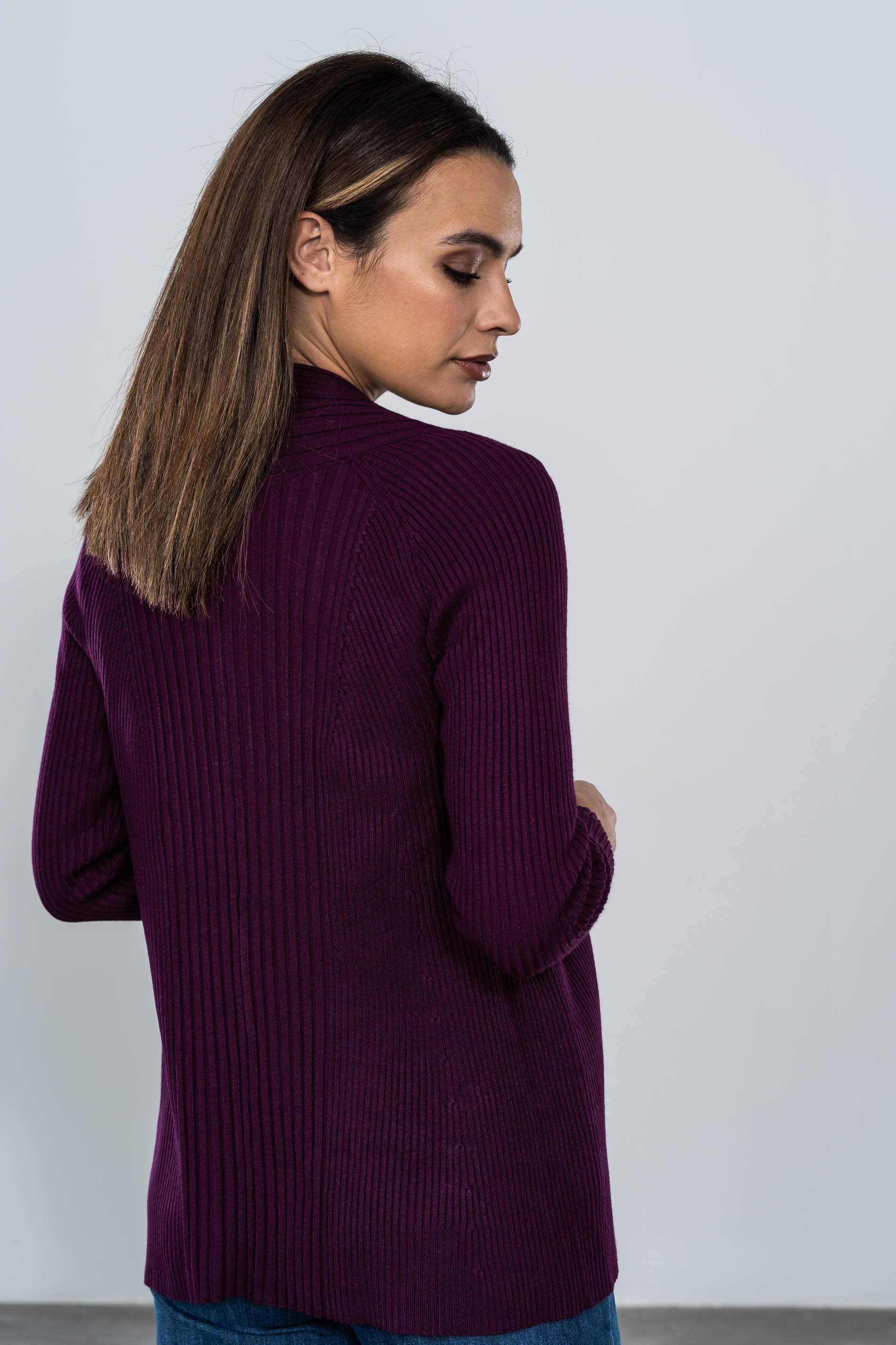 CARDIGAN CANALE BERENJENA