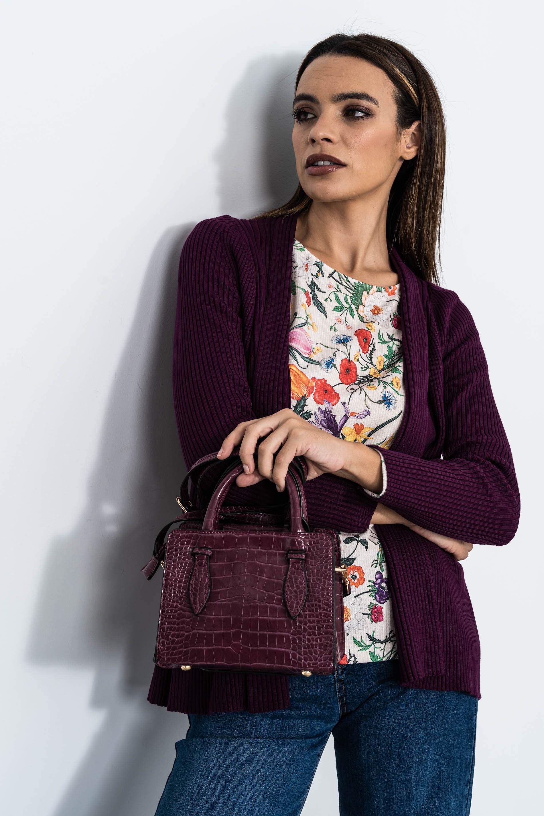 CARDIGAN CANALE BERENJENA