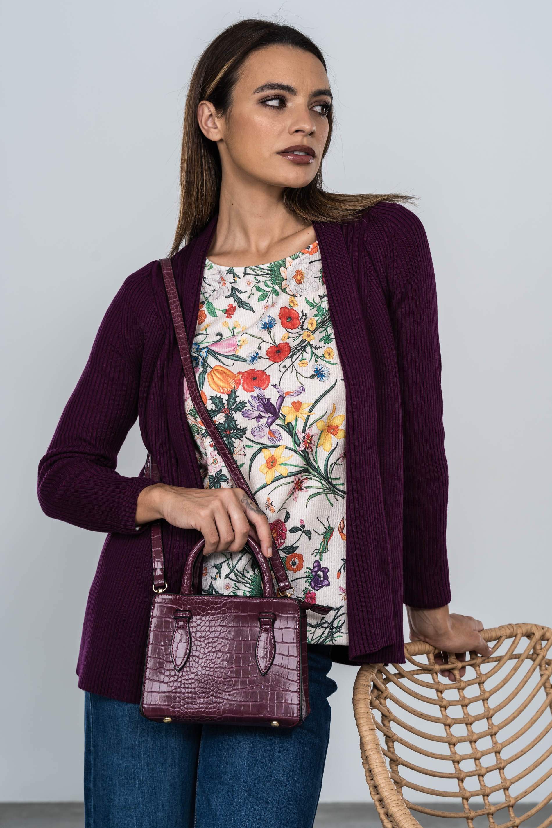 CARDIGAN CANALE BERENJENA