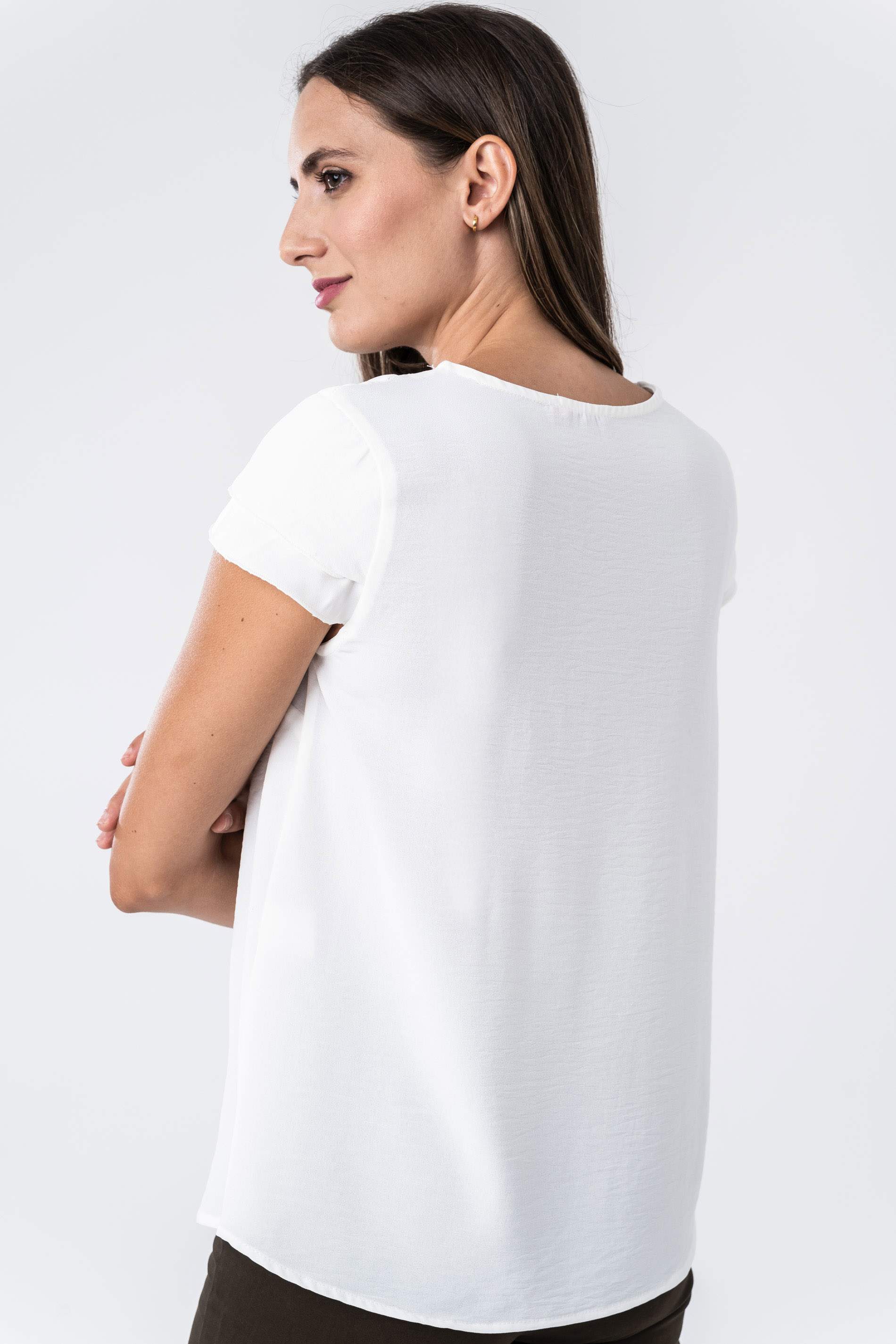 BLUSA COMBINADA SATEN BLANCO