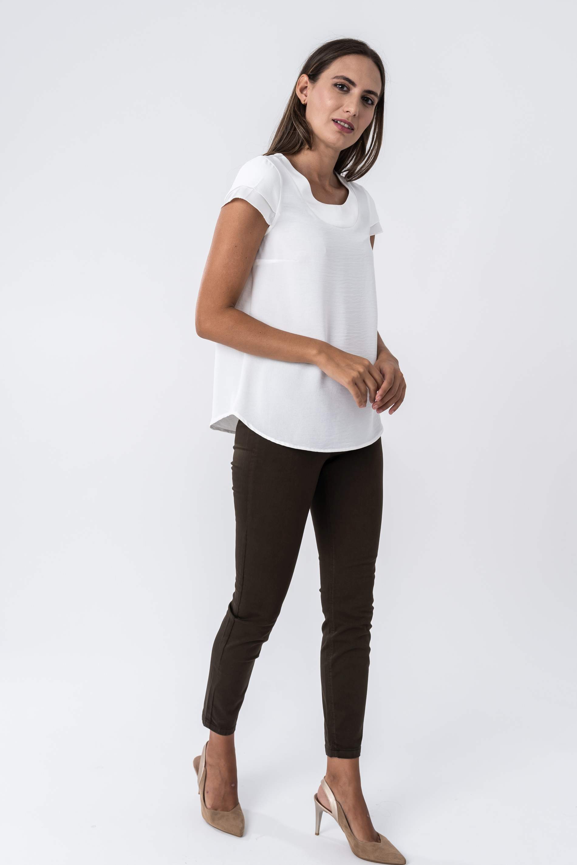BLUSA COMBINADA SATEN BLANCO