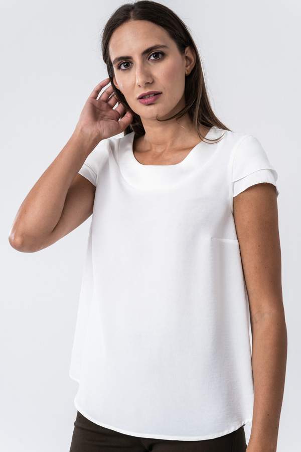 BLUSA COMBINADA SATEN BLANCO