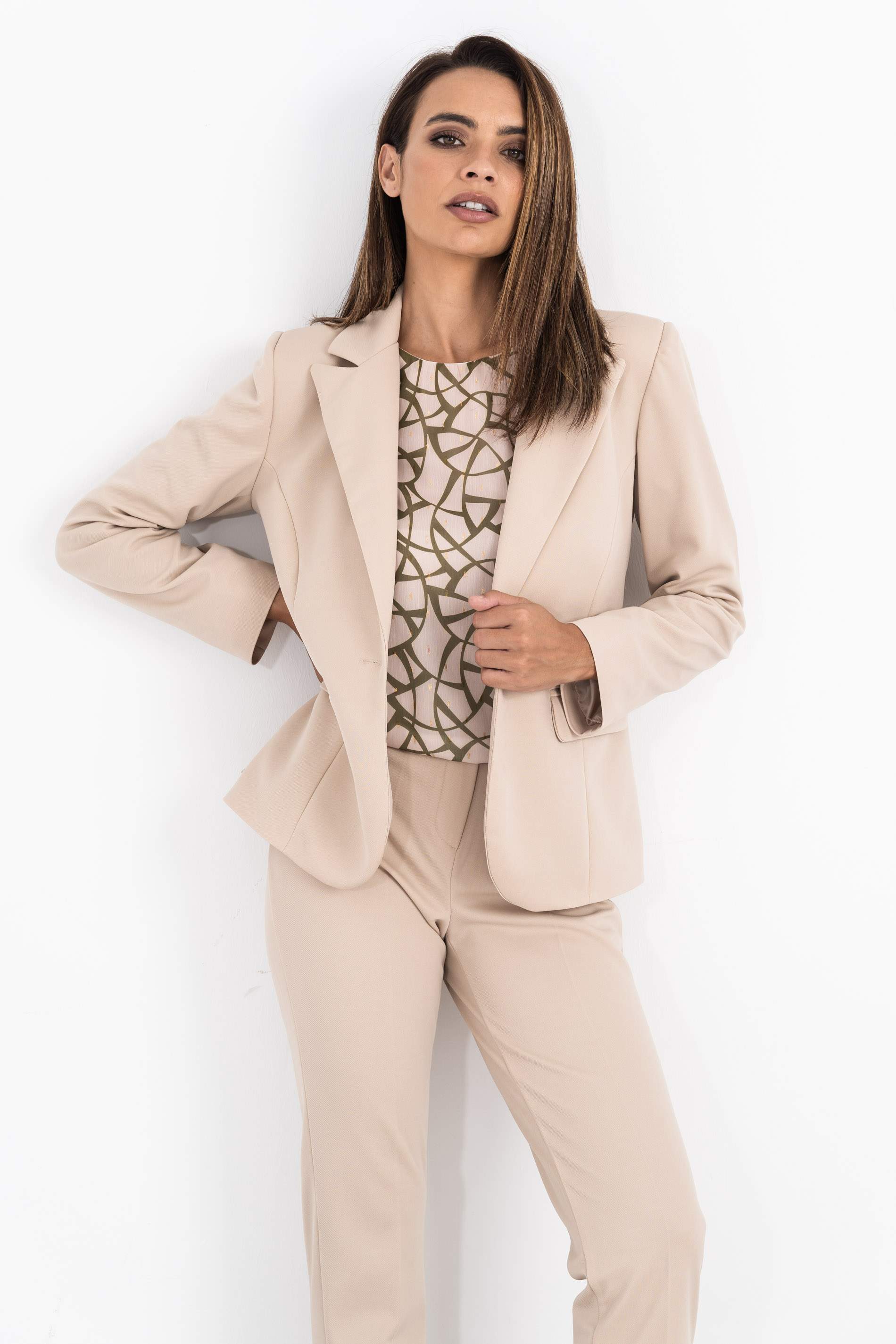 BLUSA BICOLOR DETALLE LUREX OLIVA