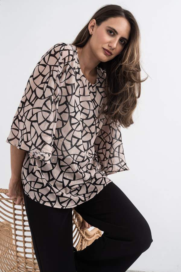BLUSA MANGA CAPAS BICOLOR