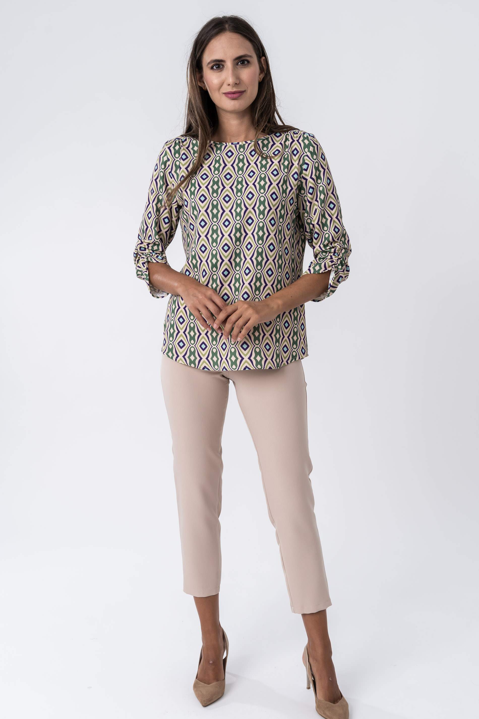 PANTALON VESTIR GOMA CINTURA BEIGE