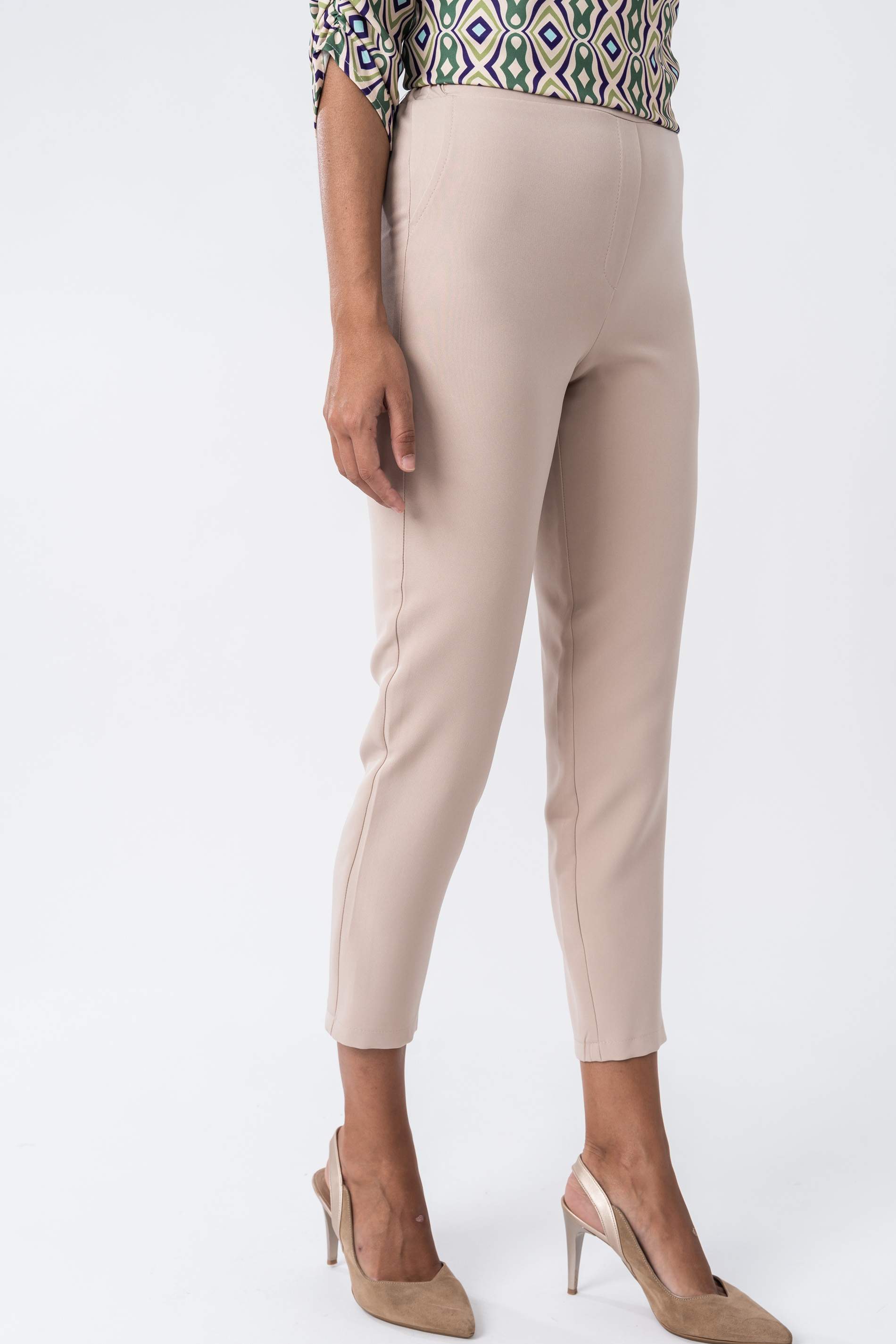 PANTALON VESTIR GOMA CINTURA BEIGE
