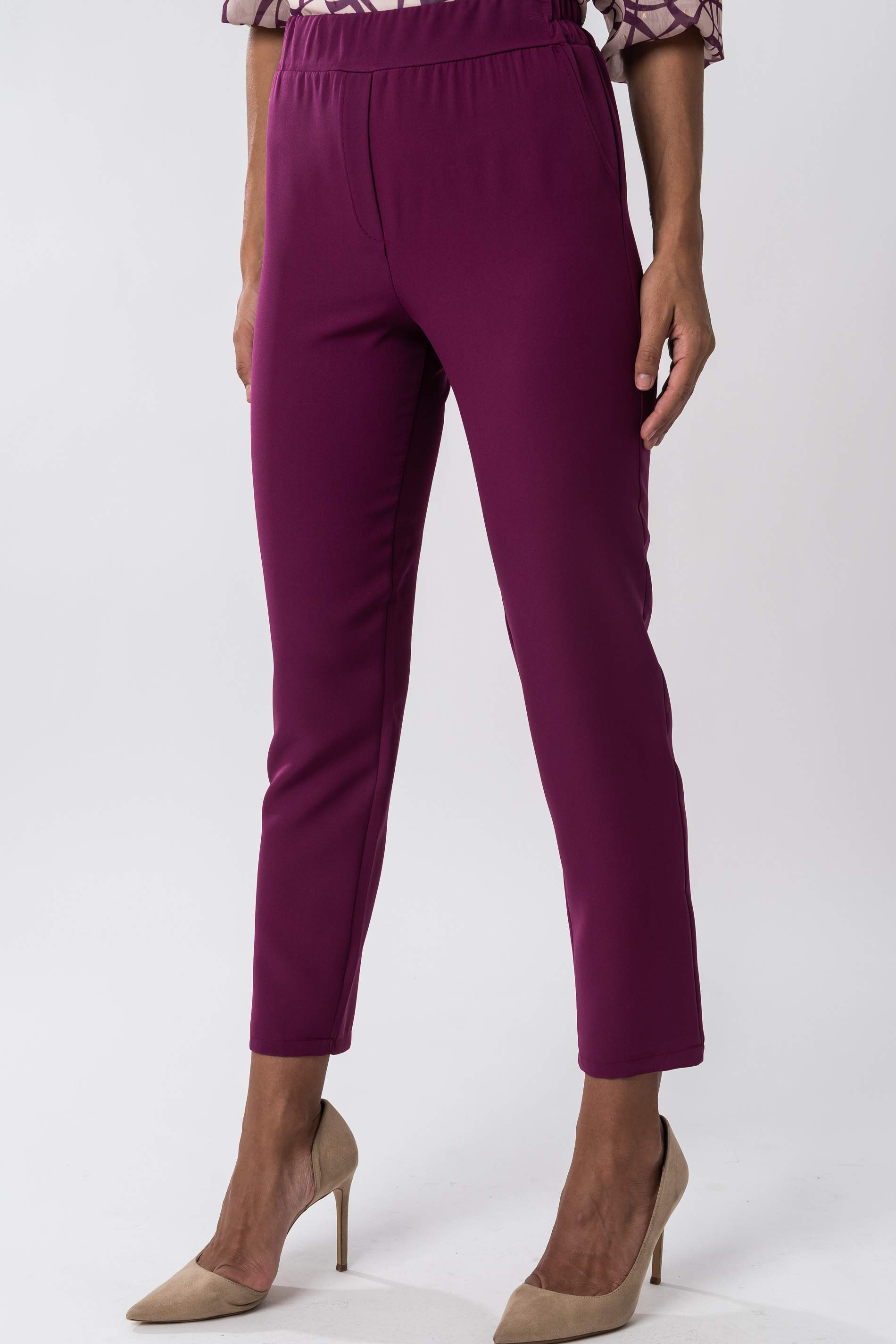 PANTALON VESTIR GOMA CINTURA BERENJENA