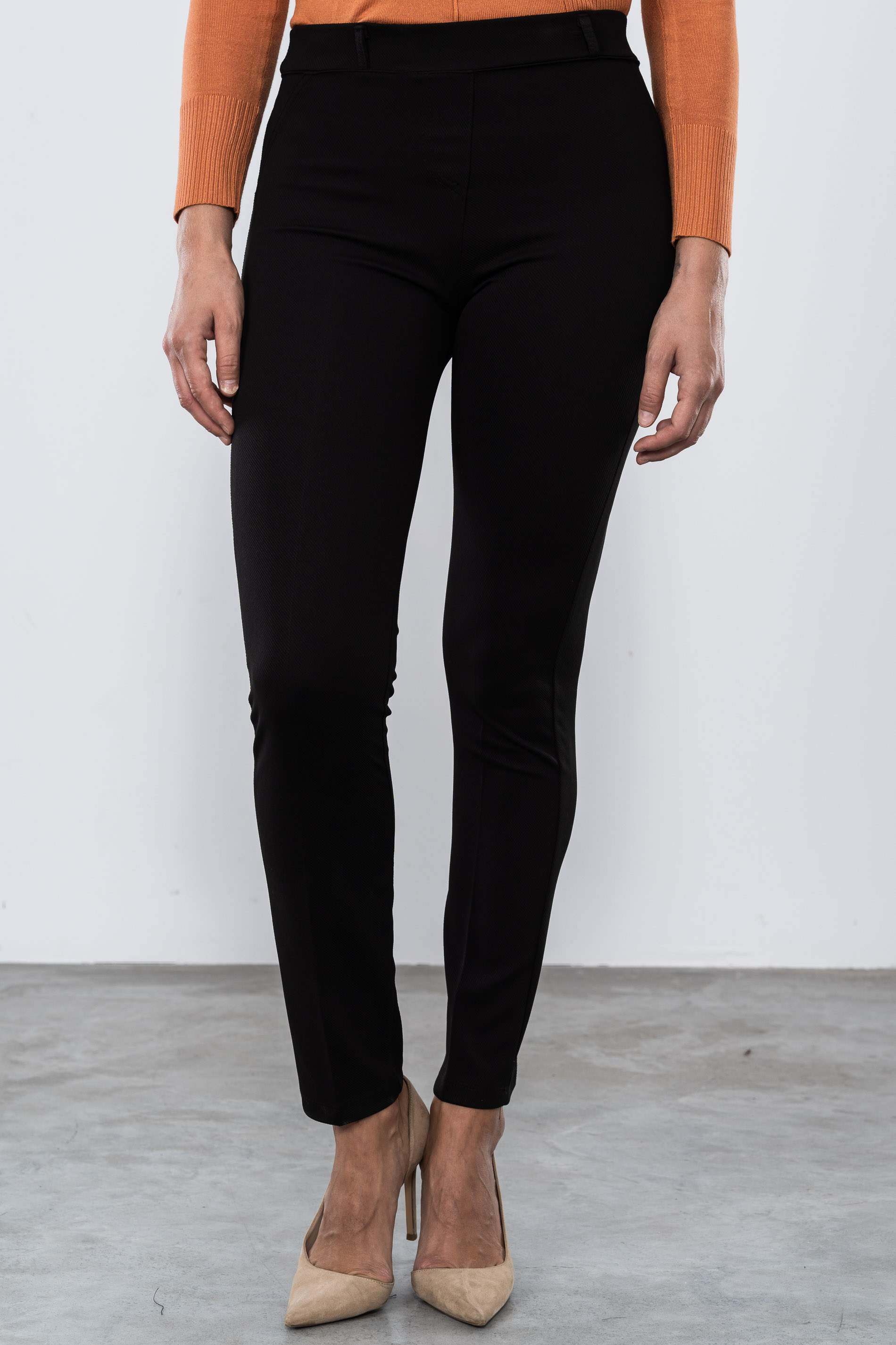 PANTALON DIAGONAL GOMA CINTURA NEGRO