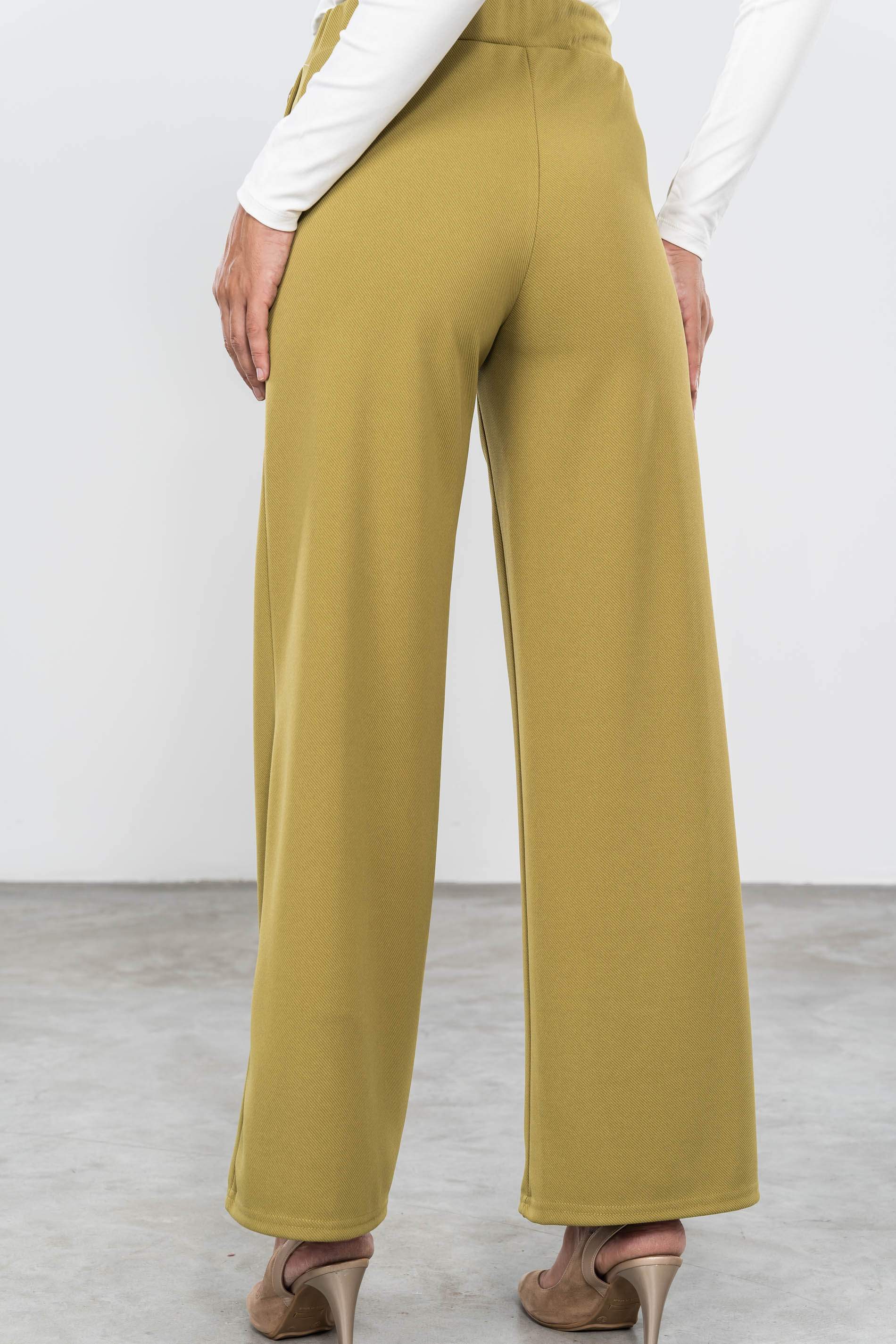 PANTALON ANCHO BOTONES OLIVA